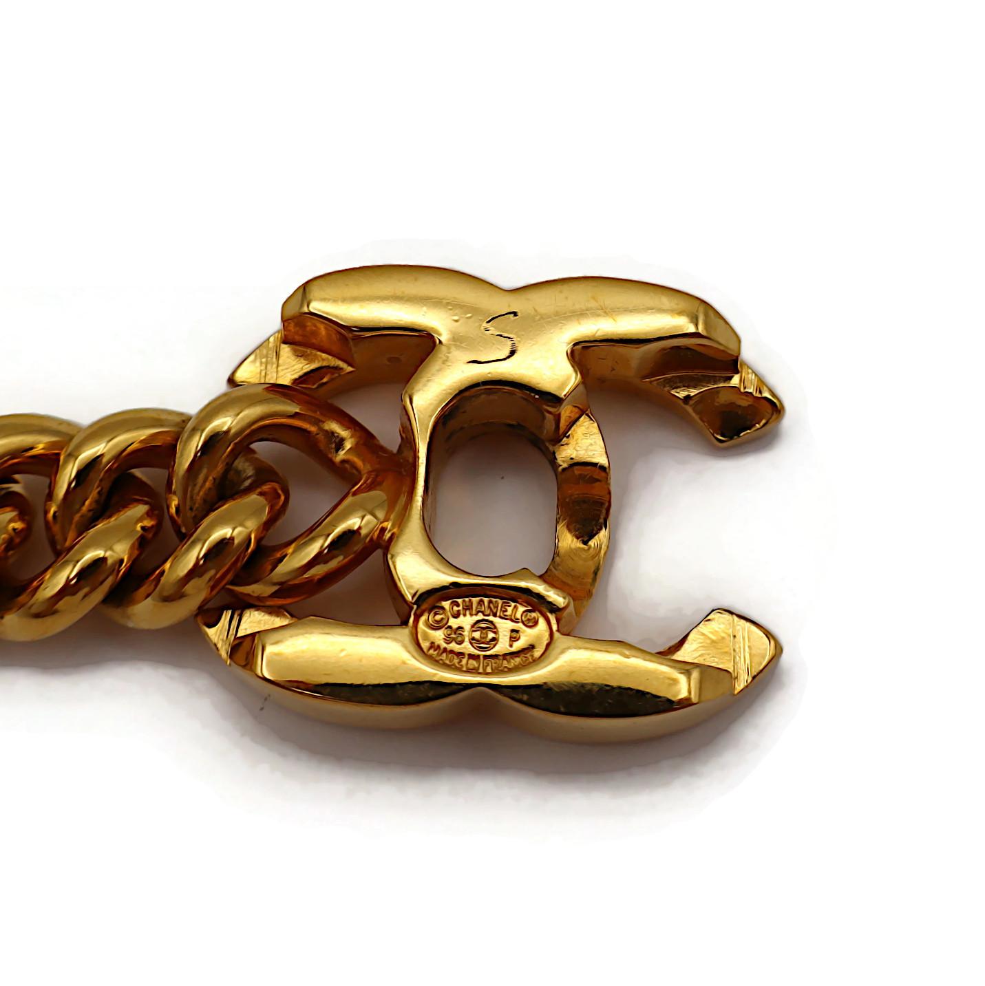 CHANEL by KARL LAGERFELD Vintage Spring 1996 Gold Tone Turn-Lock Bracelet For Sale 5