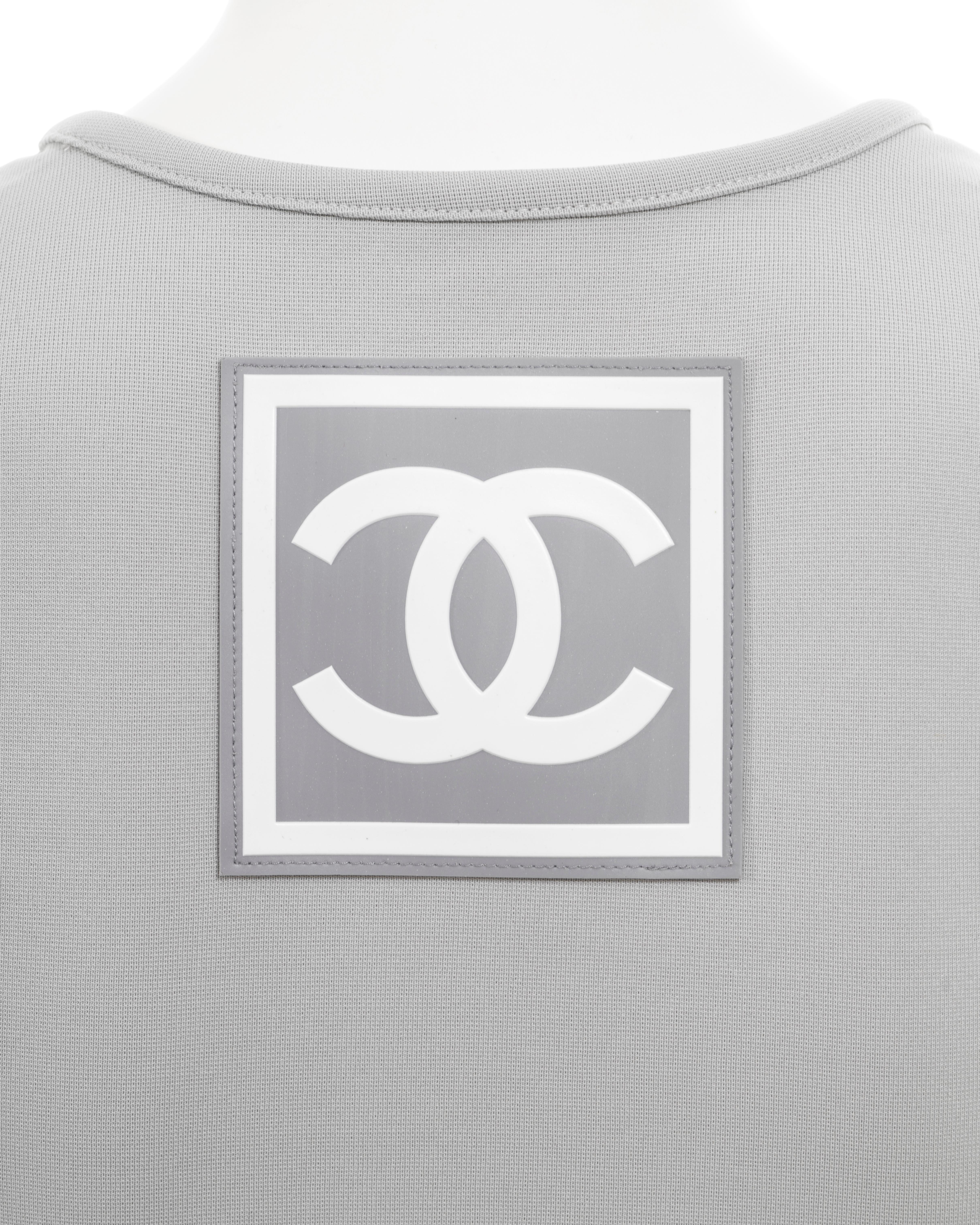 Chanel by Karl Lagerfeld white quilted nylon skirt and sports vest, ss 2001 For Sale 6