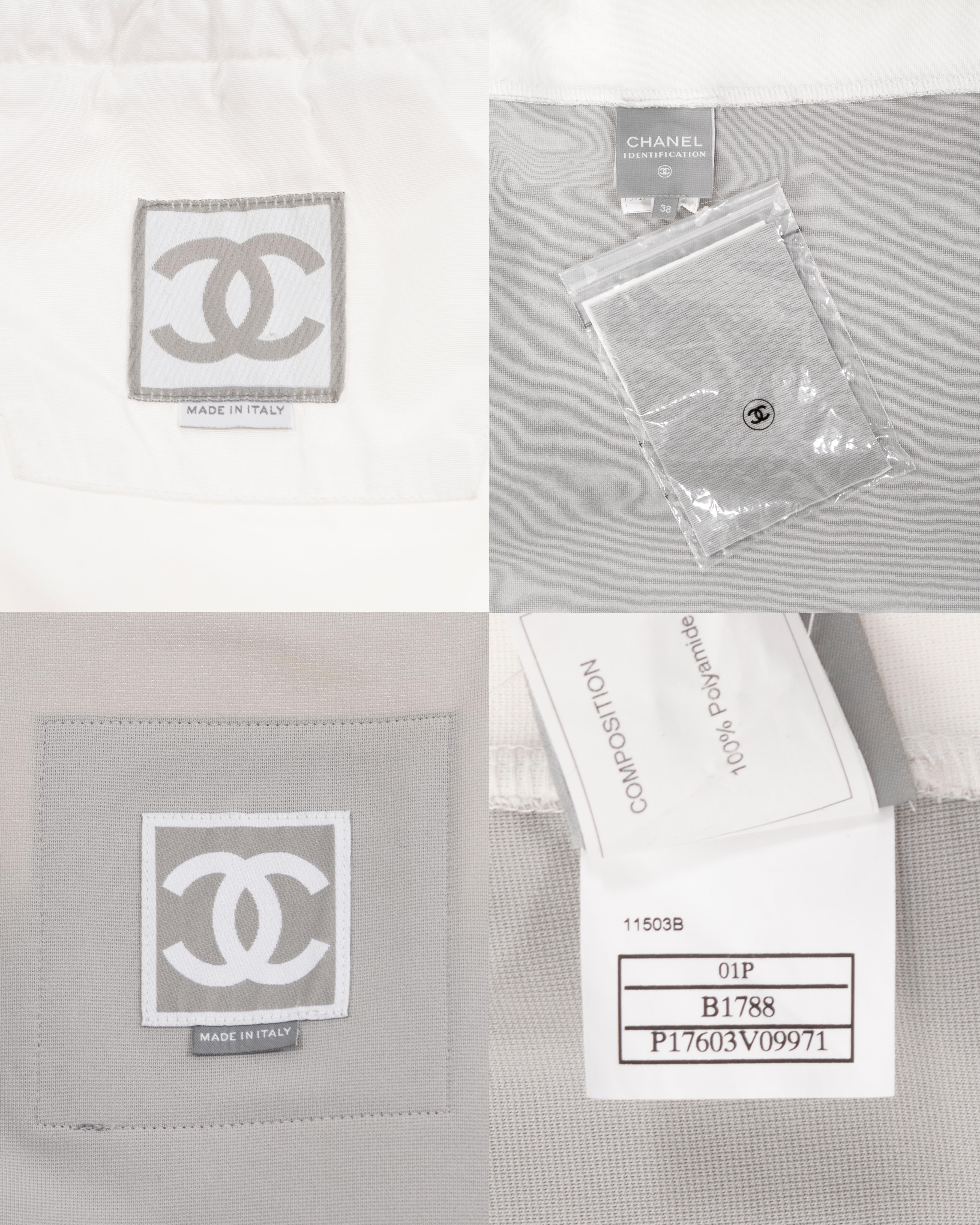 Chanel by Karl Lagerfeld white quilted nylon skirt and sports vest, ss 2001 For Sale 10