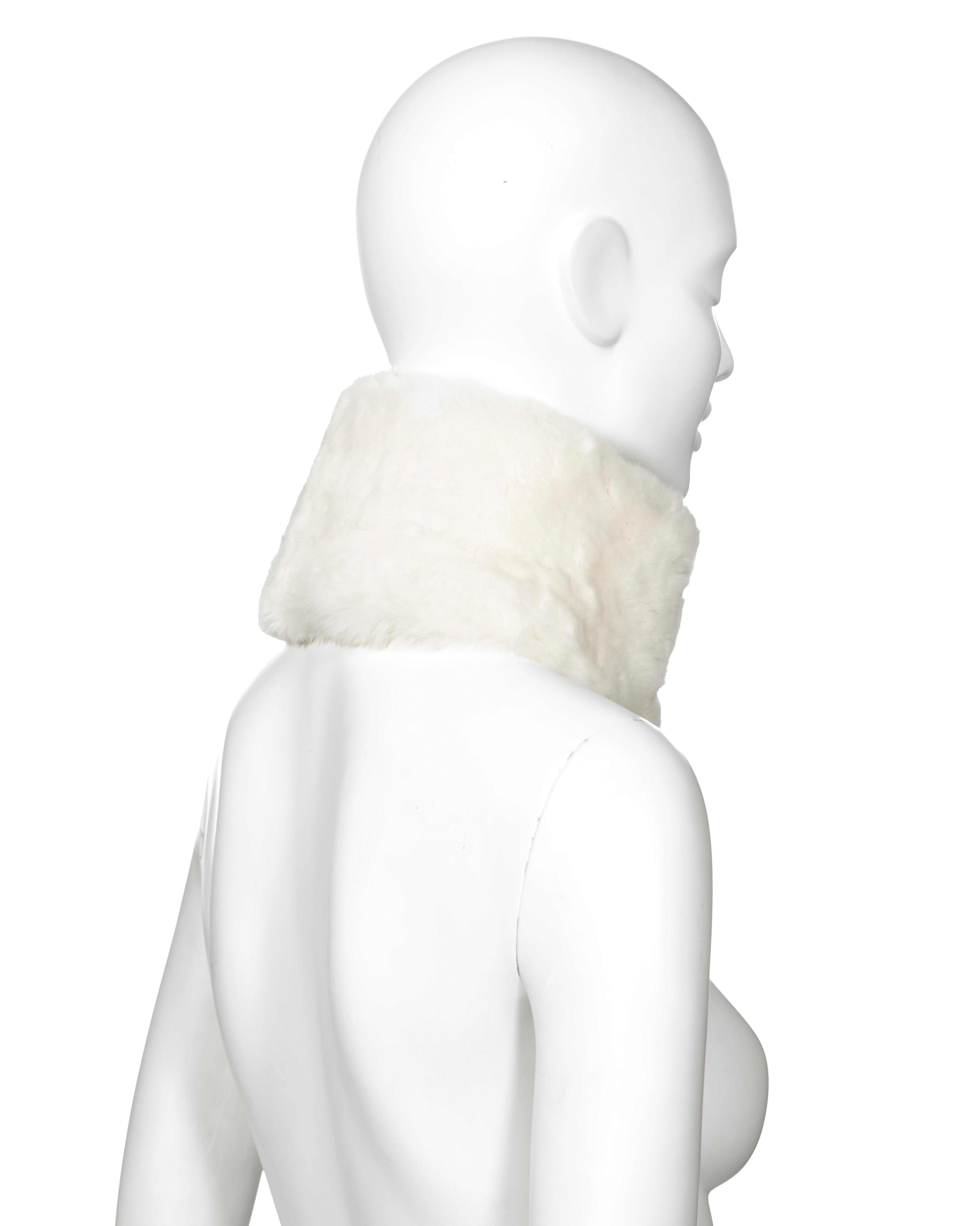 Chanel by Karl Lagerfeld White Rabbit Fur Collar and Cuffs, fw 2003 For Sale 8