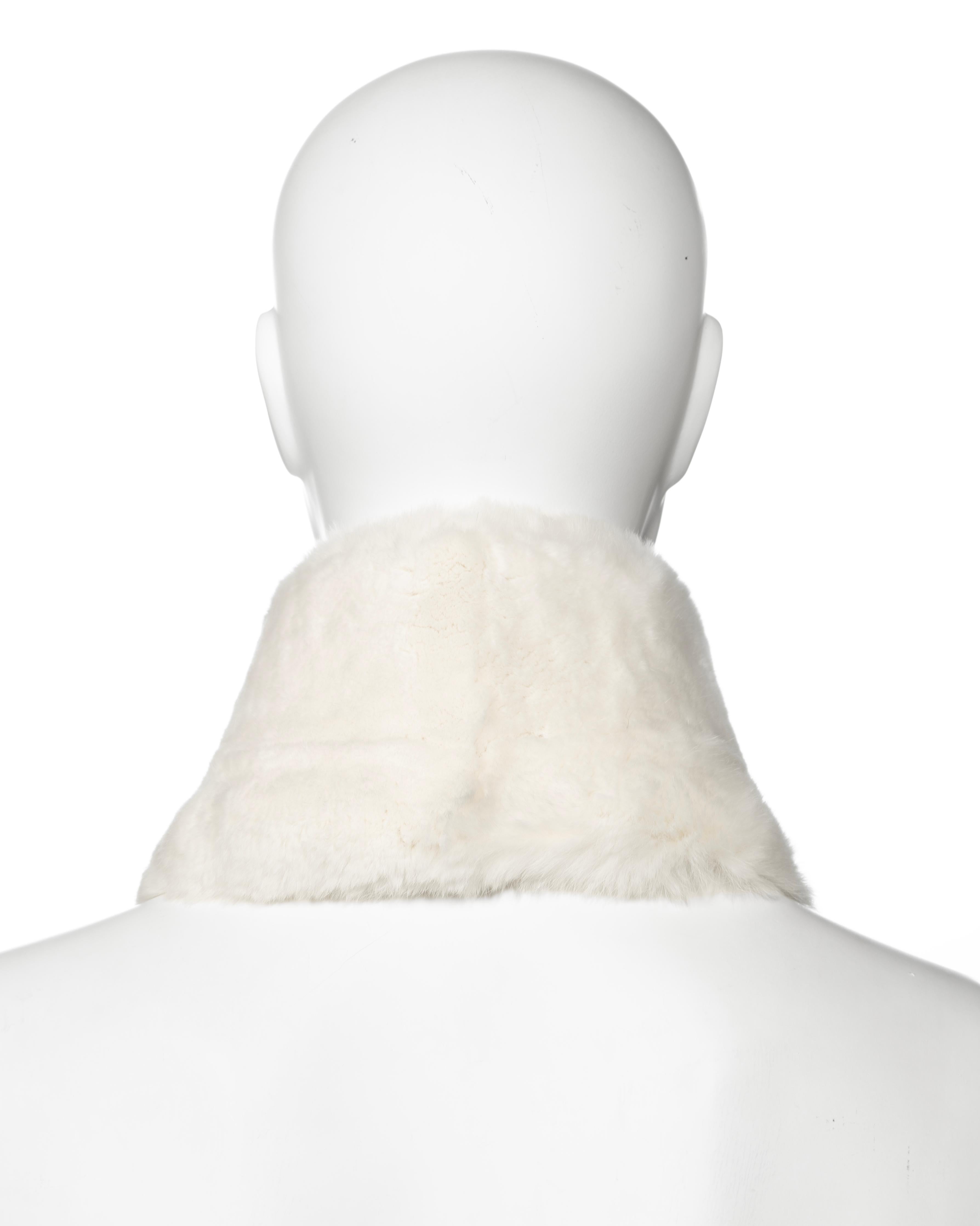 Chanel by Karl Lagerfeld White Rabbit Fur Collar and Cuffs, fw 2003 For Sale 10