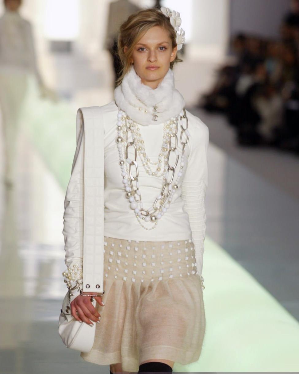 Chanel by Karl Lagerfeld White Rabbit Fur Collar and Cuffs, fw 2003 For Sale 13