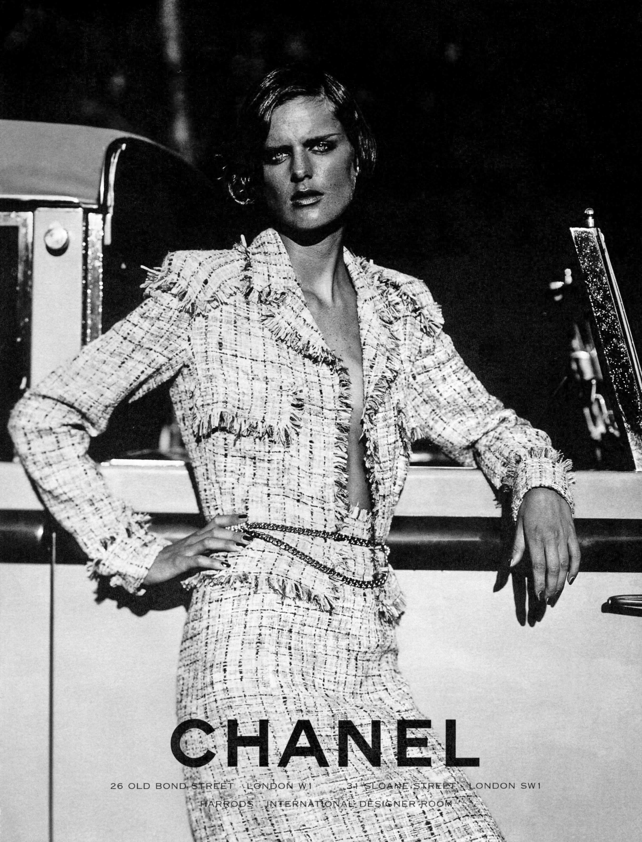 Veste et jupe en tweed jaune Chanel by Karl Lagerfeld, P/E 1998 Excellent état - En vente à London, GB
