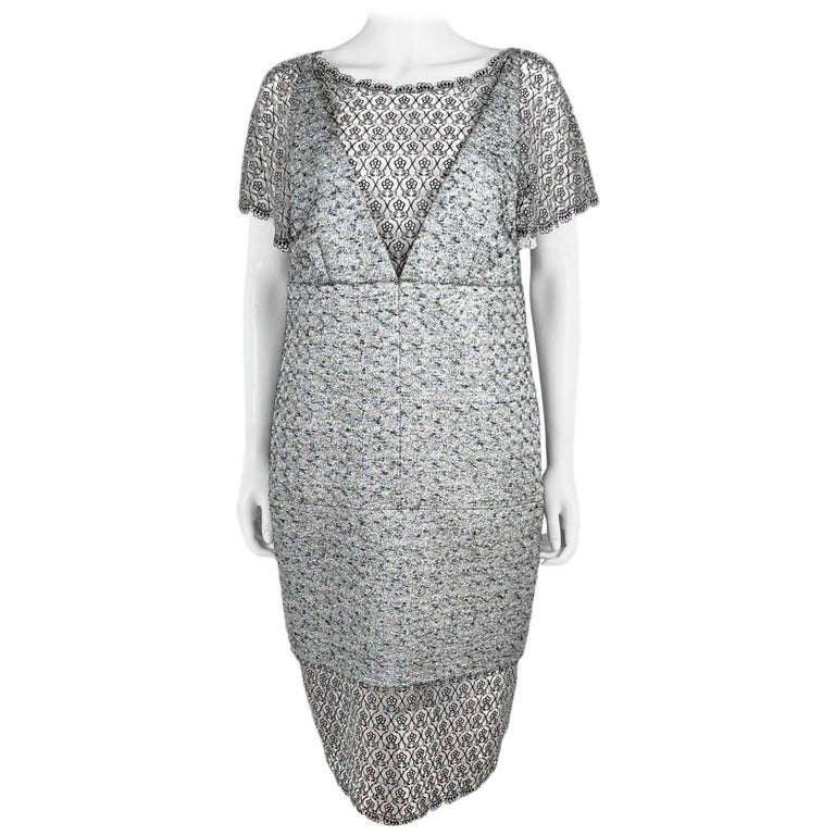chanel silver dress Long dress - Silk & mixed fibres, gold & silver  Fashion