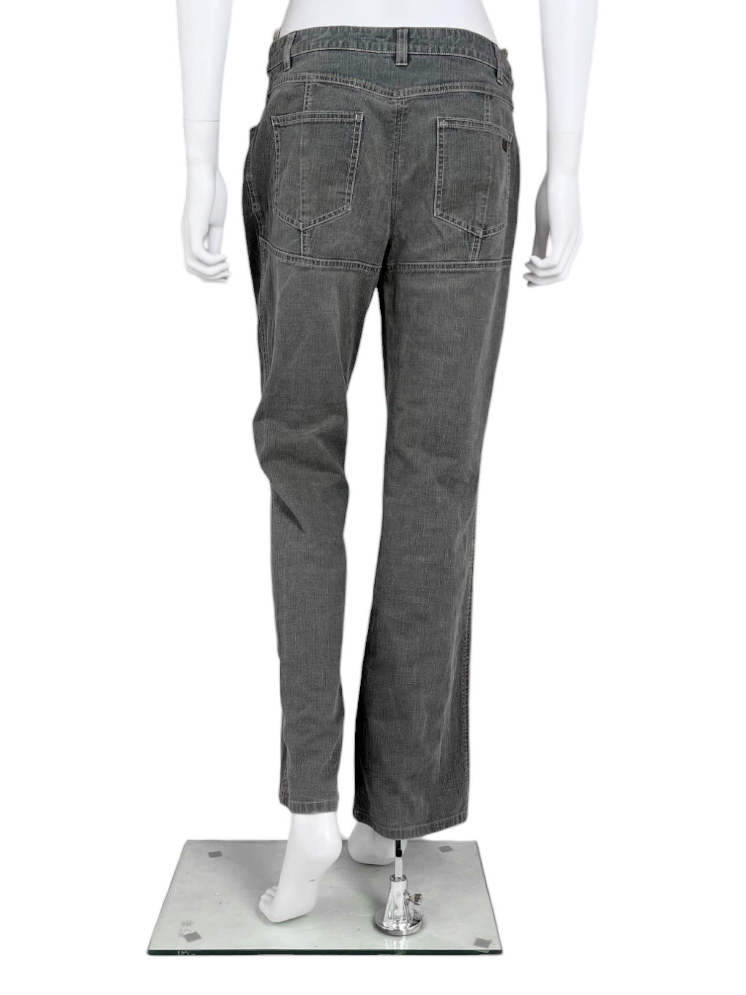 Gray Chanel by Karl Lagerfield S/S 2003 Grey Bootcut Jeans en vente