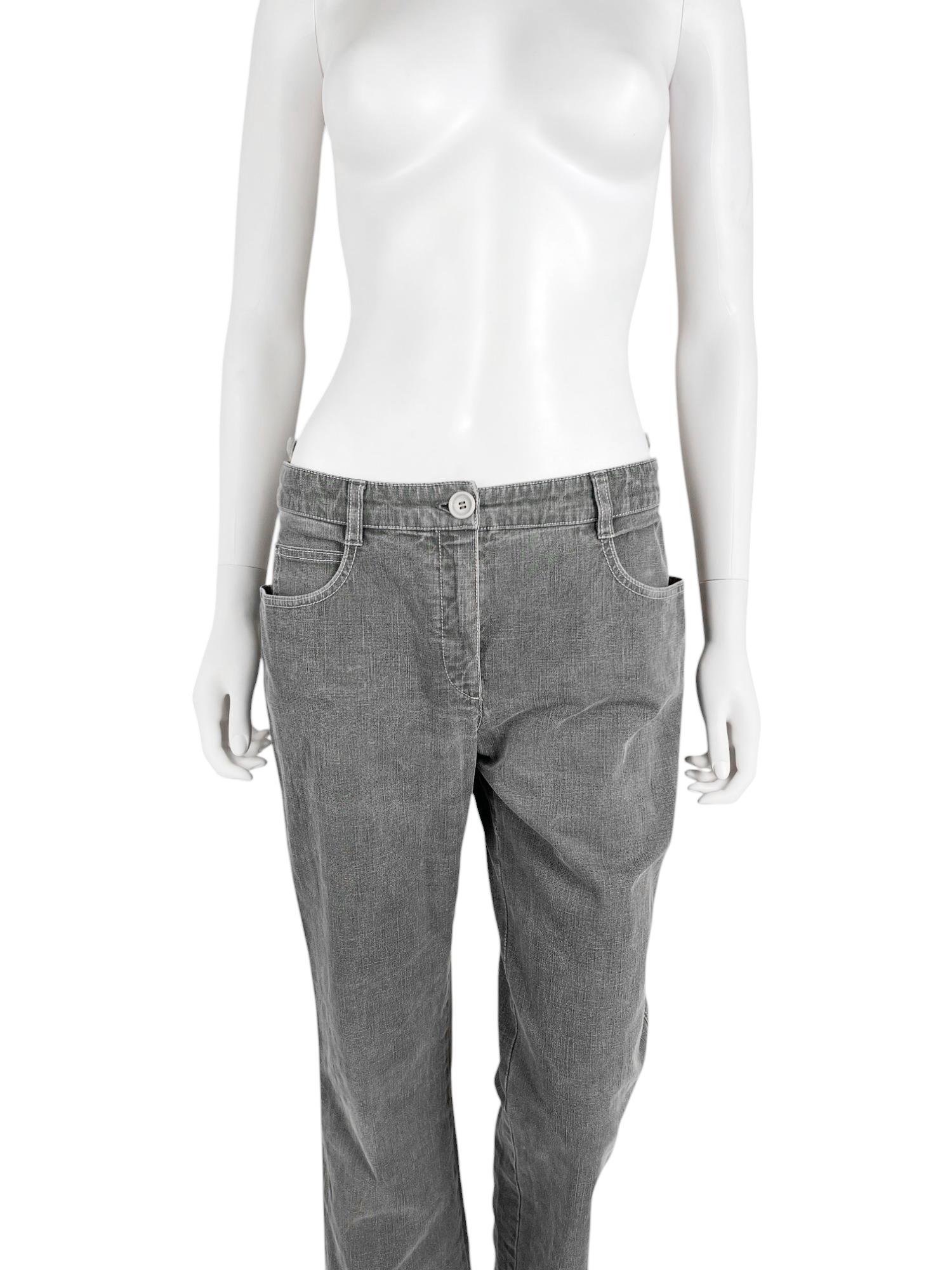Chanel by Karl Lagerfield S/S 2003 Grey Bootcut Jeans Excellent état - En vente à Caserta, IT