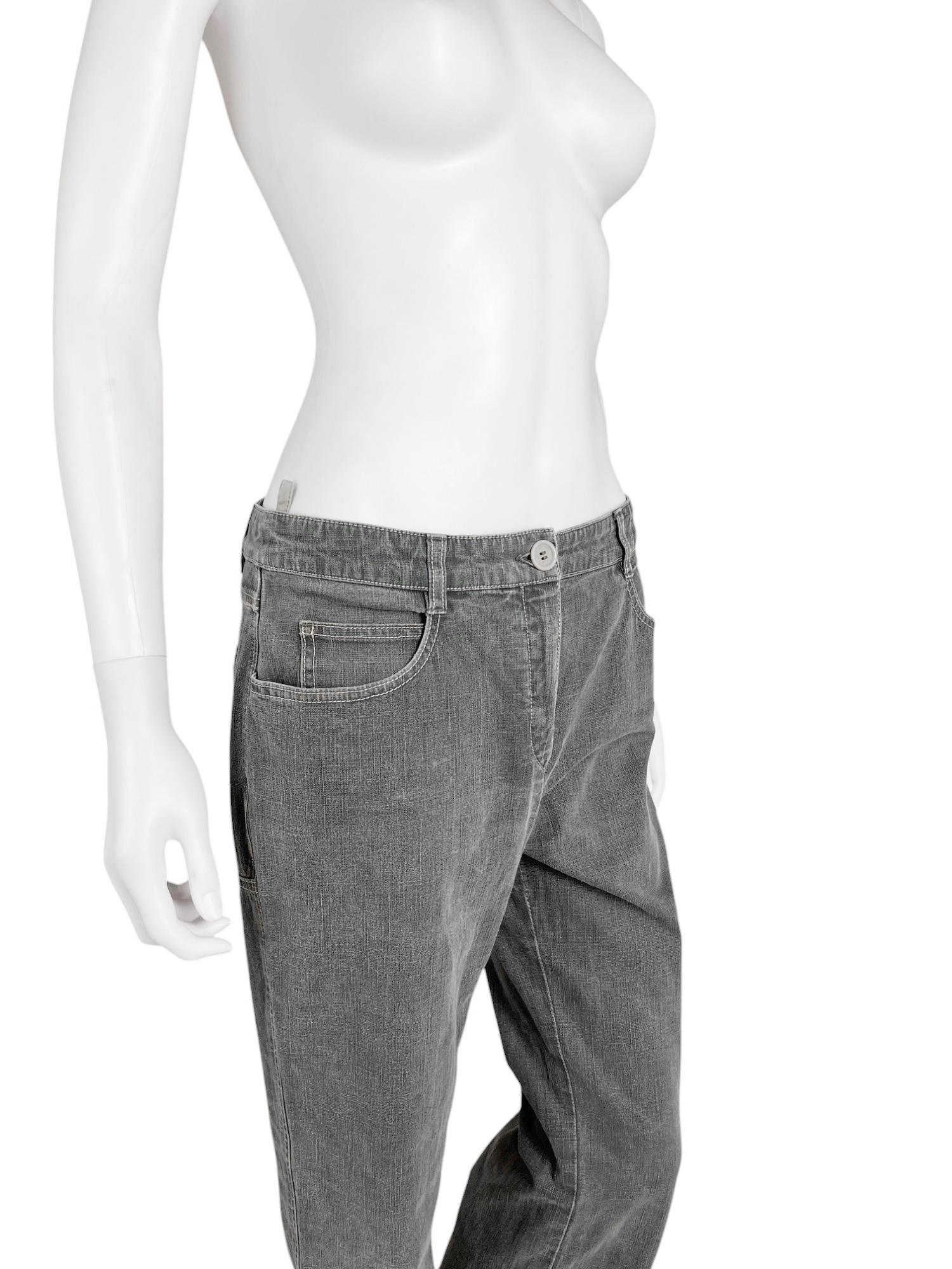 Chanel by Karl Lagerfield S/S 2003 Grey Bootcut Jeans Pour femmes en vente