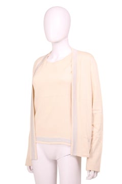 Chanel by Karl Lagerfield S/S 2003 Pink Silk Set Cardigan and Top