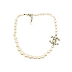Chanel by Lagerfeld Pearl CC Logo Necklace 2014