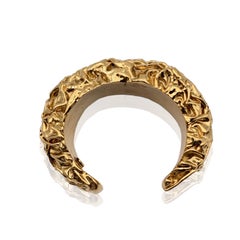 Chanel by Maison Desrues Vintage Gold Metal Cuff Manchette Bracelet
