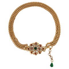 Chanel Byzantine Belt with Glass Paste Buckle, 1980s Chanel Byzantine Belt with Glass Paste Buckle, 1980s