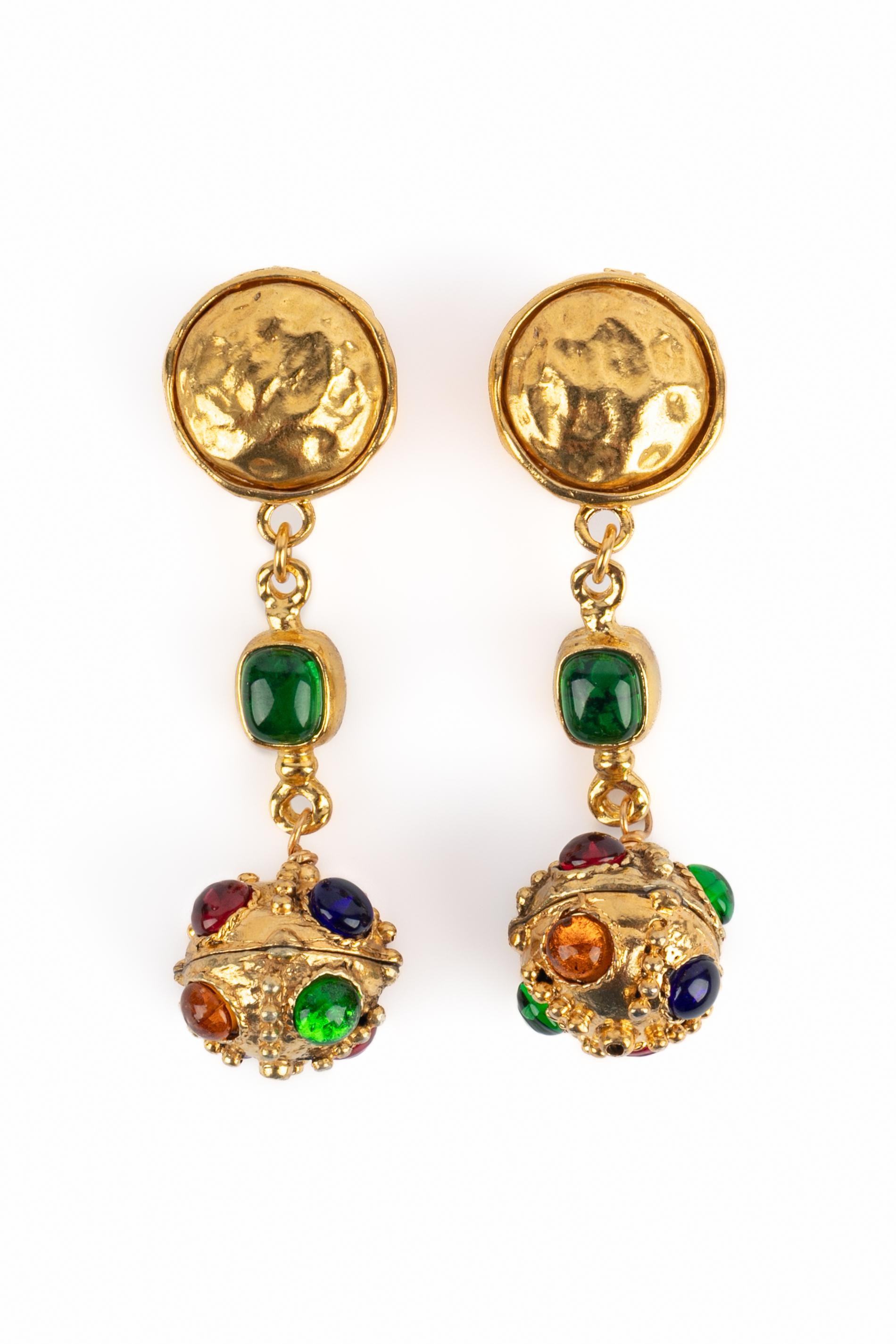 Boucles d'oreilles byzantines Chanel Excellent état - En vente à SAINT-OUEN-SUR-SEINE, FR