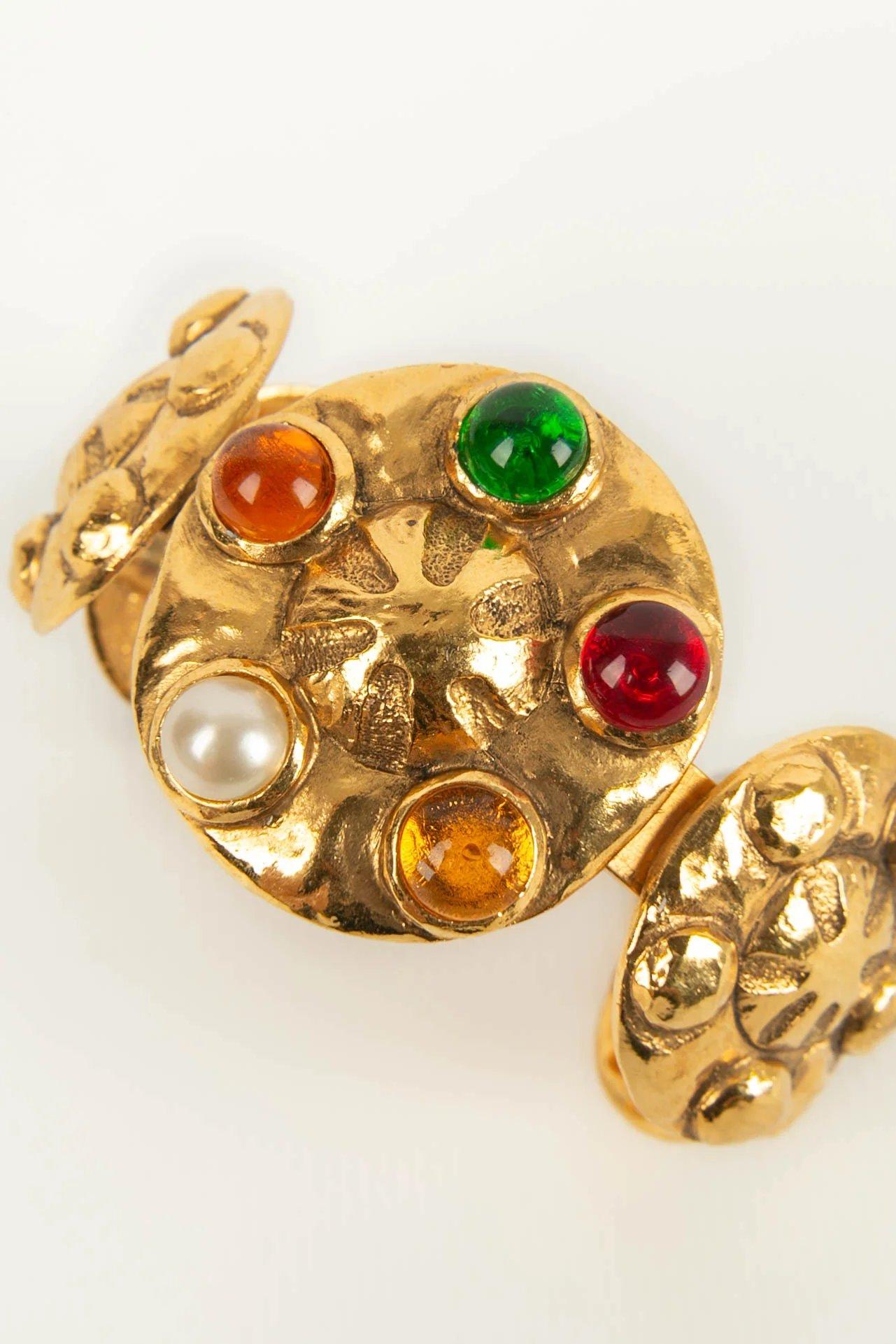 Chanel Byzantine Gold-Plated Metal Bracelet For Sale 2