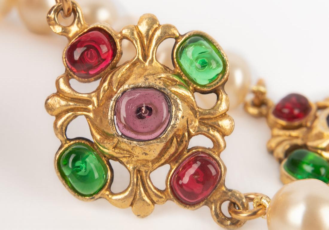 Chanel Byzantine Golden Metal Pearl Necklace, 1985 2