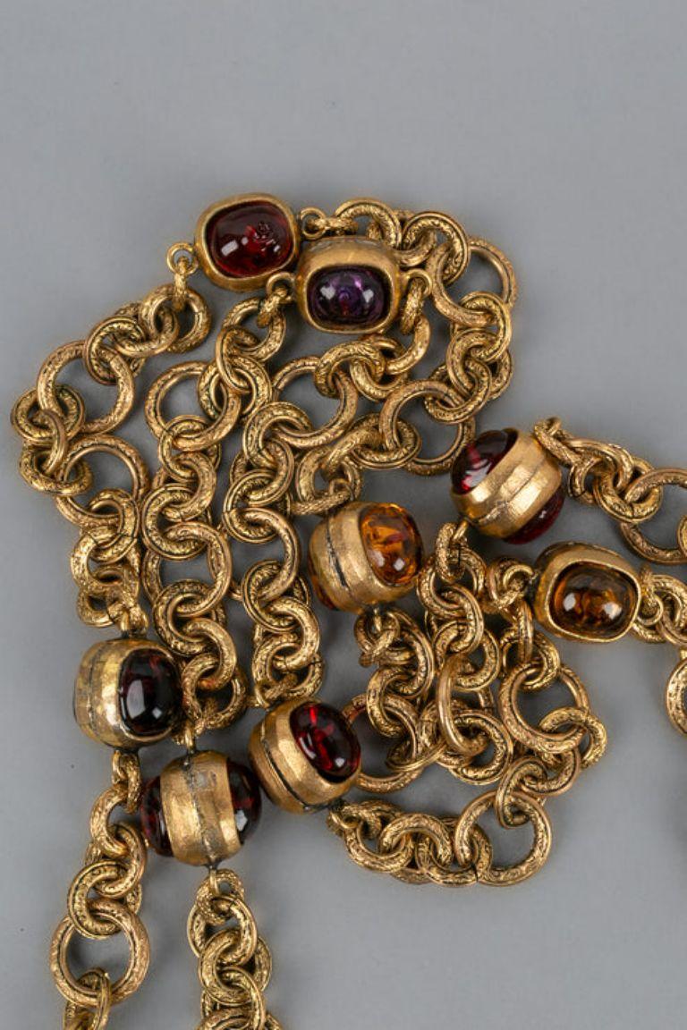 Chanel Byzantine Necklace in Gilded Metal and Glass Paste 1