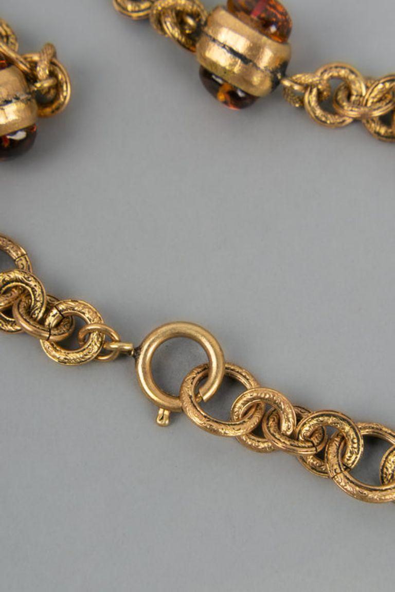 Chanel Byzantine Necklace in Gilded Metal and Glass Paste 3