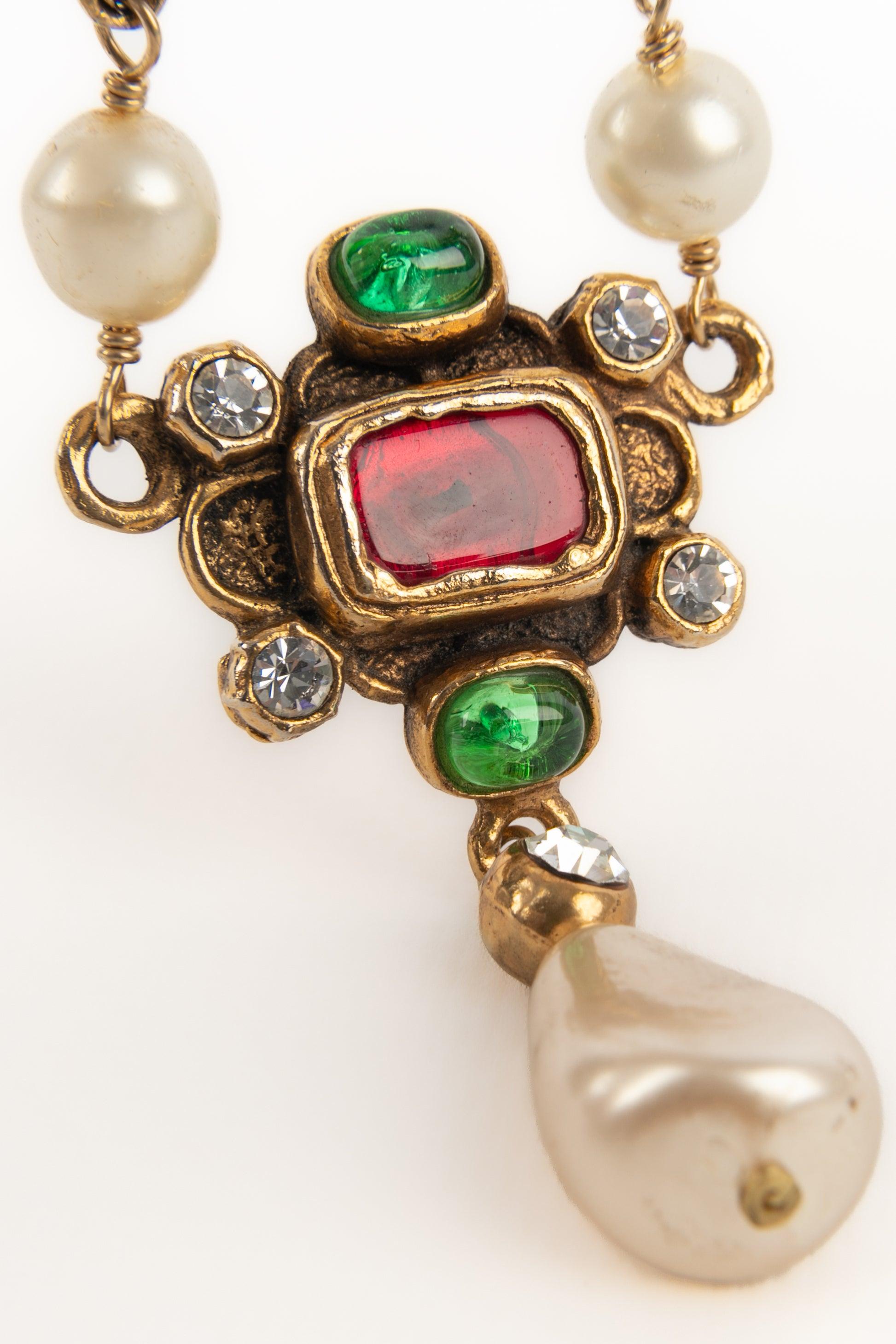 Women's Chanel Byzantine Necklace with Costume Pearls, 1980s