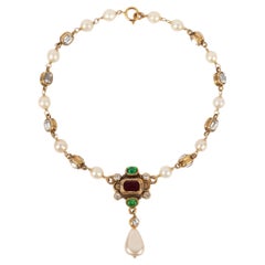 Chanel Byzantine Necklace with Costume Pearls, 1980s