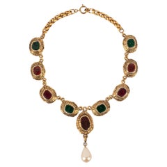 Chanel Byzantine Necklace with Costume Pearly Drop, 1985
