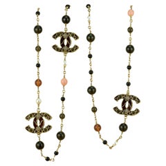 Chanel Byzantine Style CC Logo Long Chain Necklace