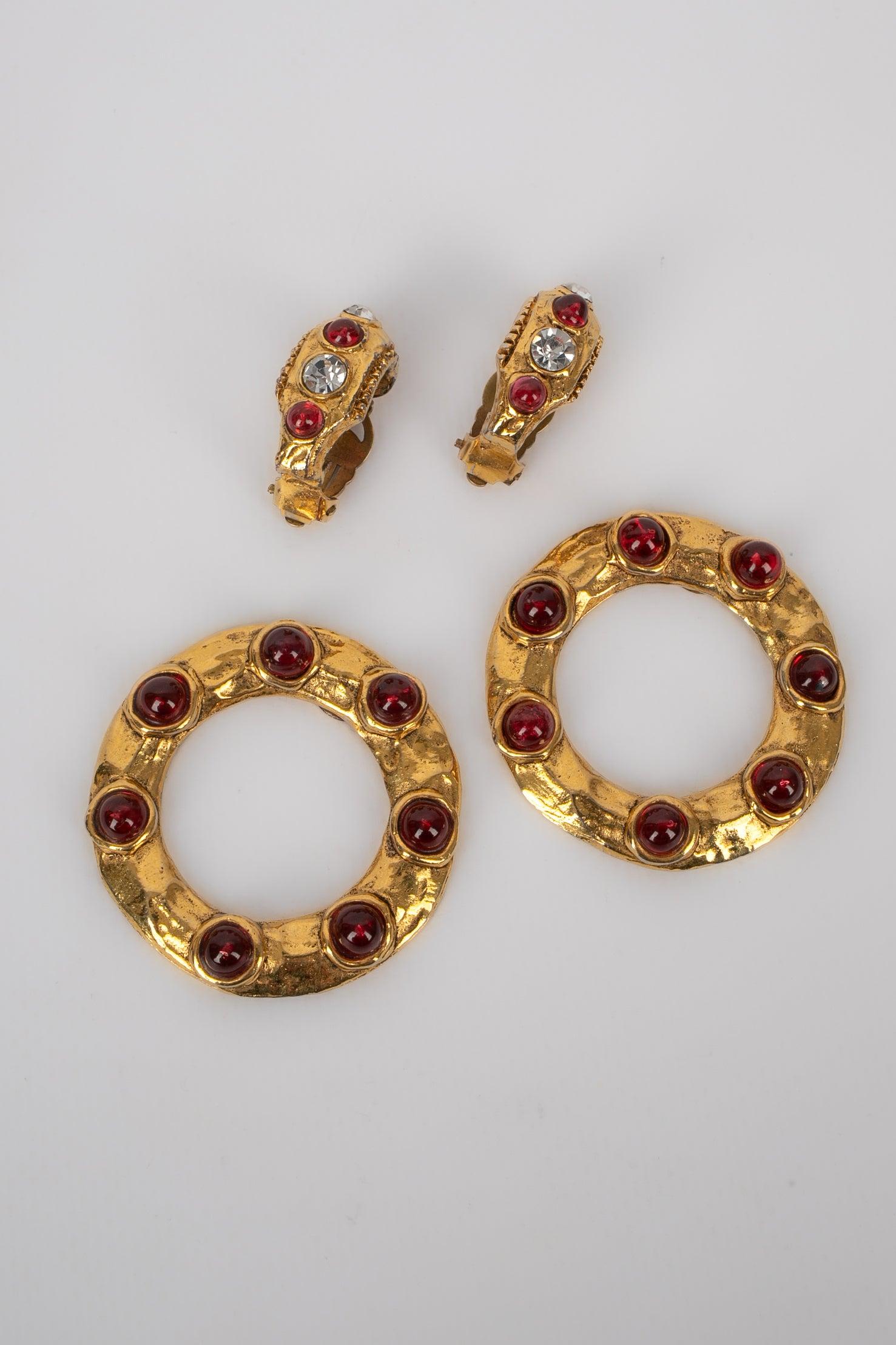 Chanel Byzantine-Style Golden Metal Earrings, 1980s In Excellent Condition For Sale In SAINT-OUEN-SUR-SEINE, FR