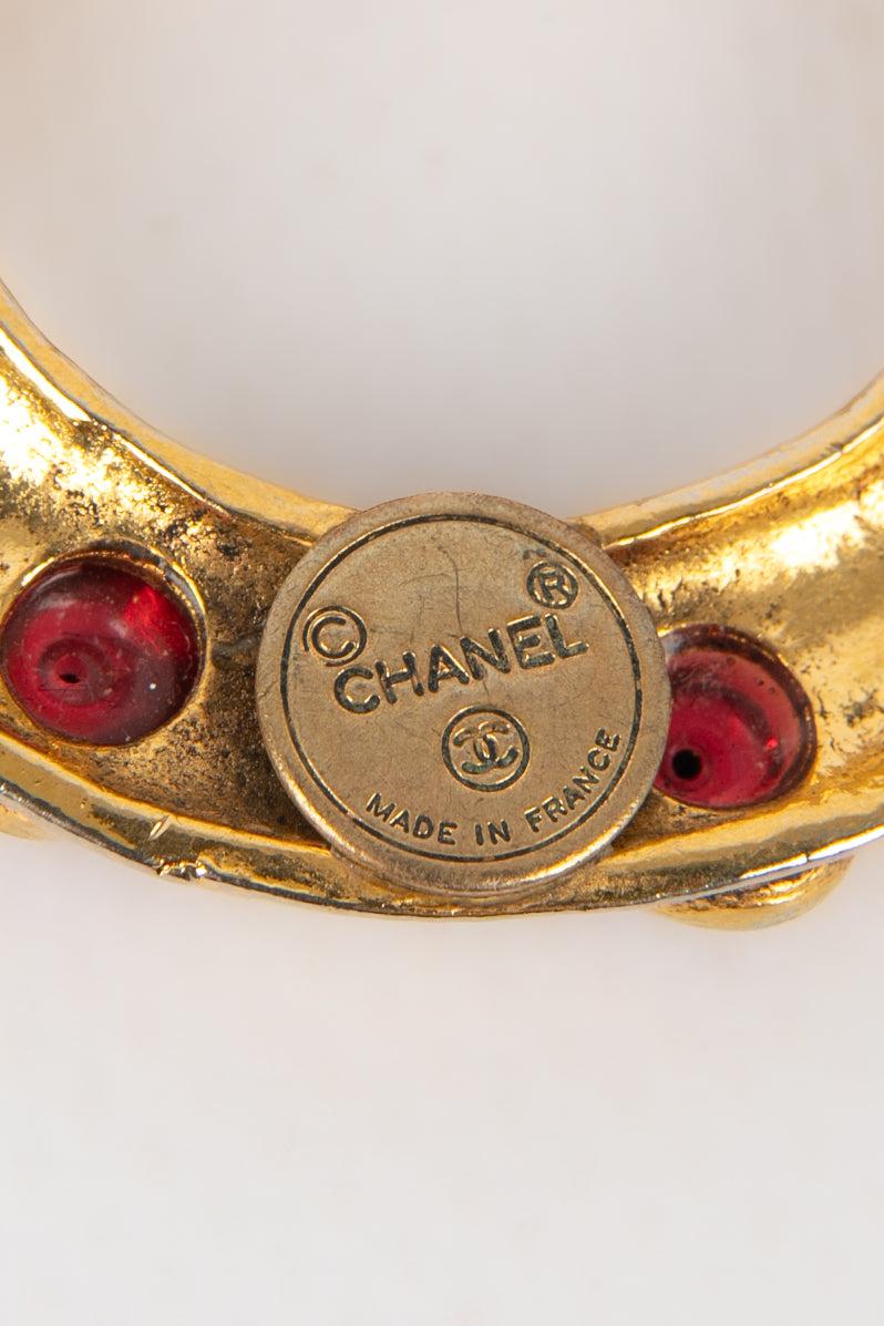 Chanel Goldene Metallohrringe im byzantinischen Stil, 1980er Jahre im Angebot 2