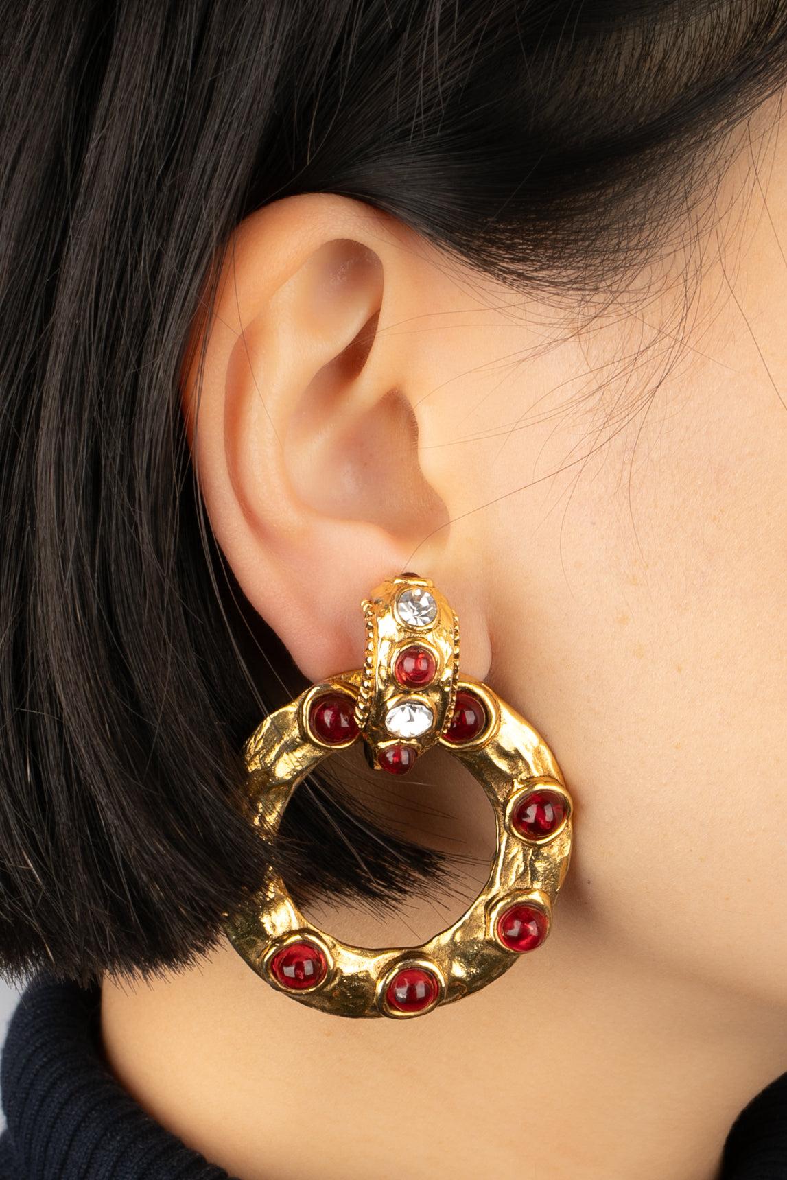 Chanel Byzantine-Style Golden Metal Earrings, 1980s For Sale 4
