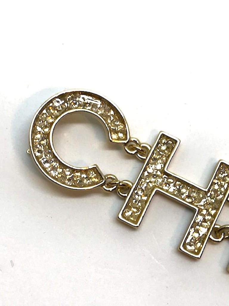 Chanel "C H A N E L" Name in Crystal Letters double Pin, 2018 at