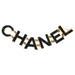 Chanel "C H A N E L"  Name in Crystal Letters double Pin, 2019