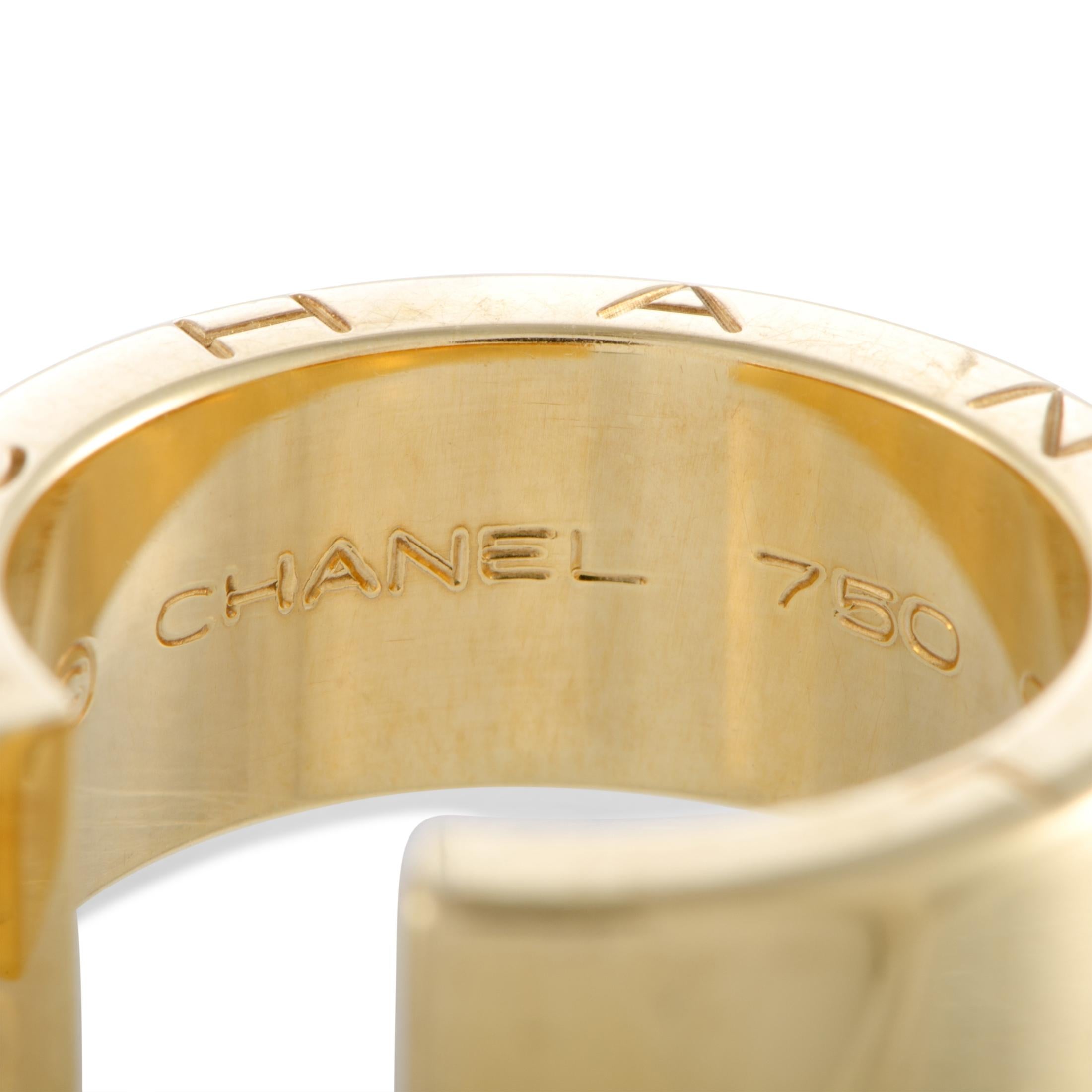 Women's Chanel C-Signature 18 Karat Yellow Gold Open Band Ring