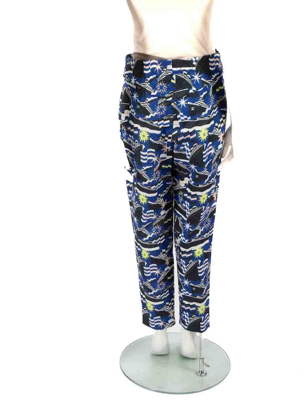 Chanel C18-19 Cruise Collection Abstract High Waist Trousers Size M In New Condition For Sale In London, GB