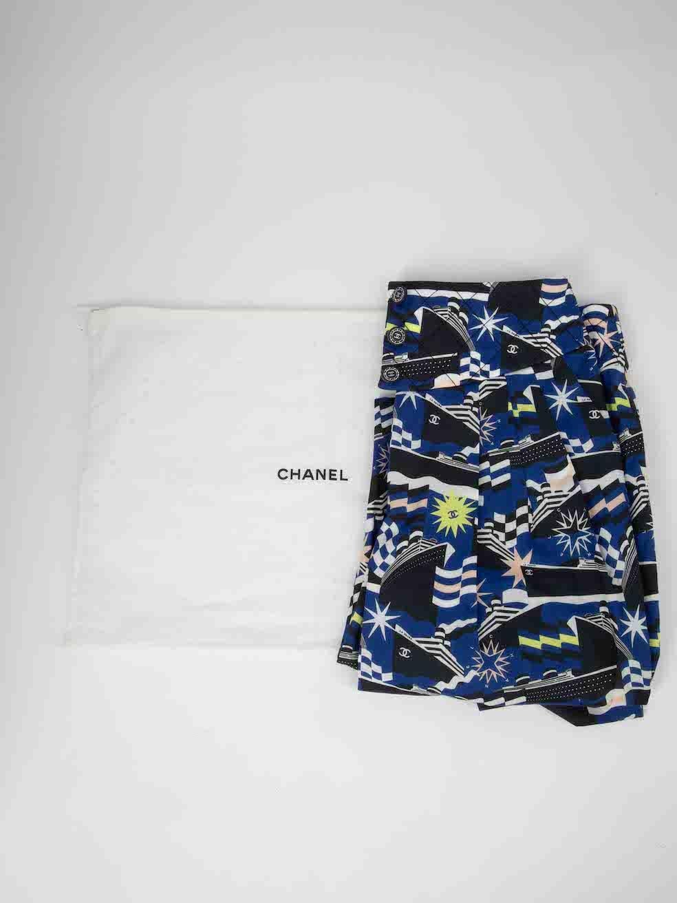 Pantalon taille haute abstrait collection croisière Chanel C18-19, taille M en vente 1