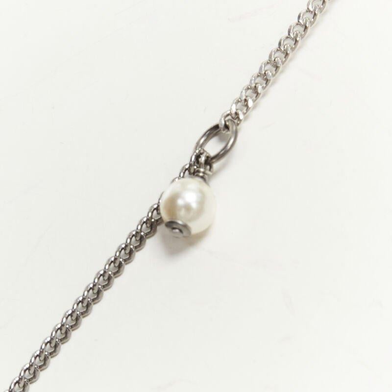 CHANEL C18B CC logo micro black acrylic colorful crystals pearl necklace 2
