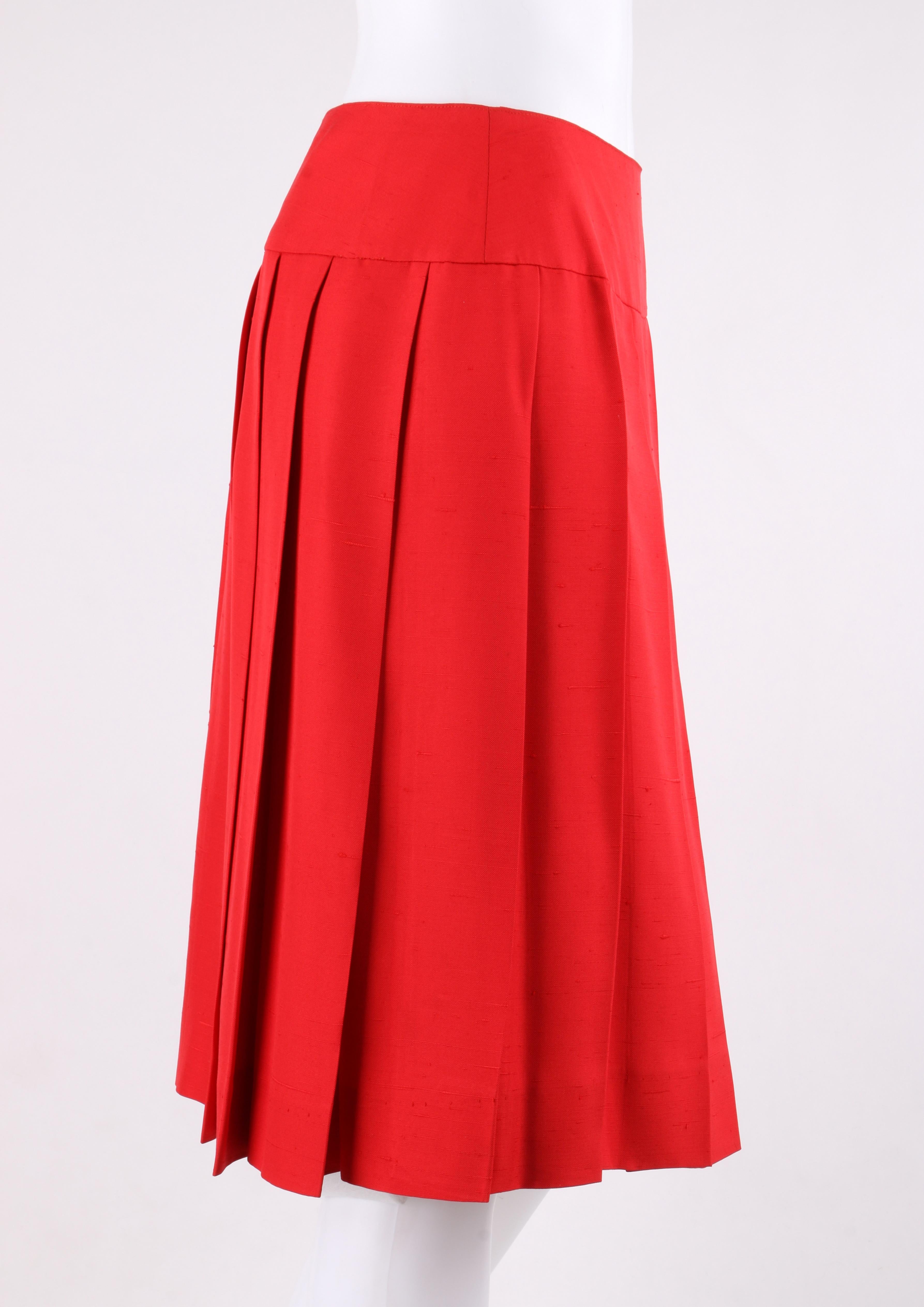 CHANEL c.1980’s Red Silk Classic Pleated Skirt at 1stDibs | chanel ...