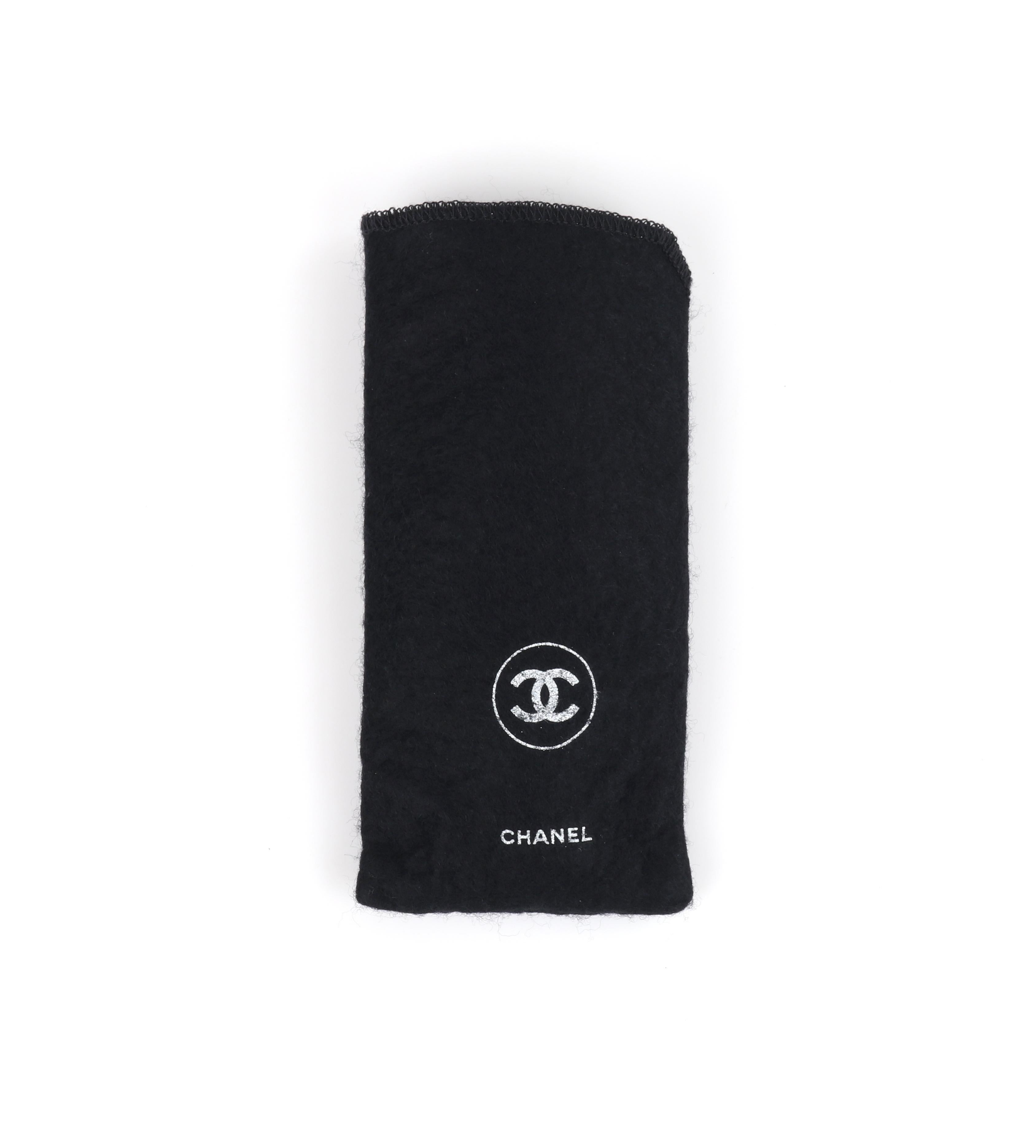 CHANEL c.1990's Gafas de sol ovaladas negras Logo CC dorado de plástico 05976 c/Caja 5
