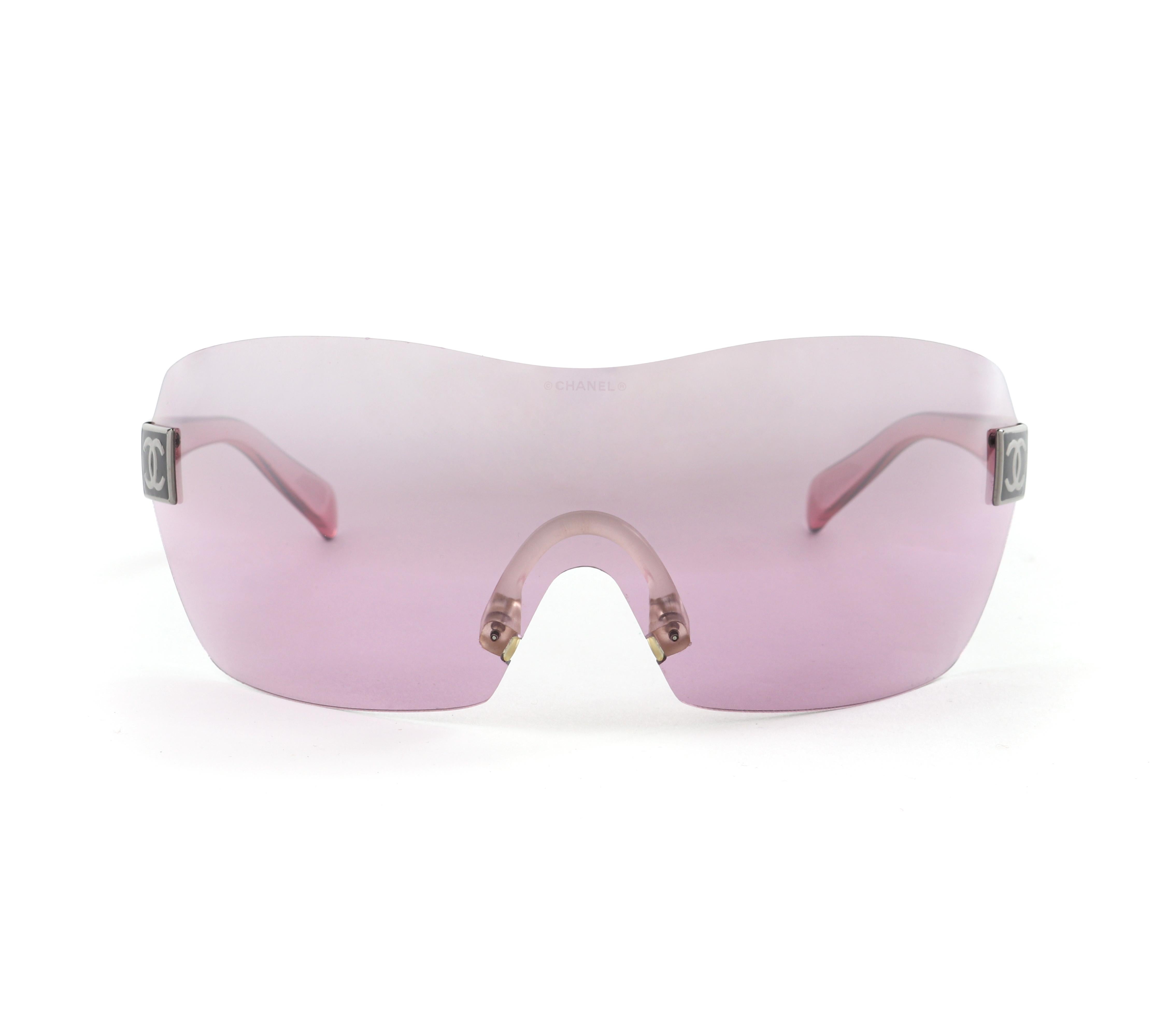 chanel pink shield sunglasses