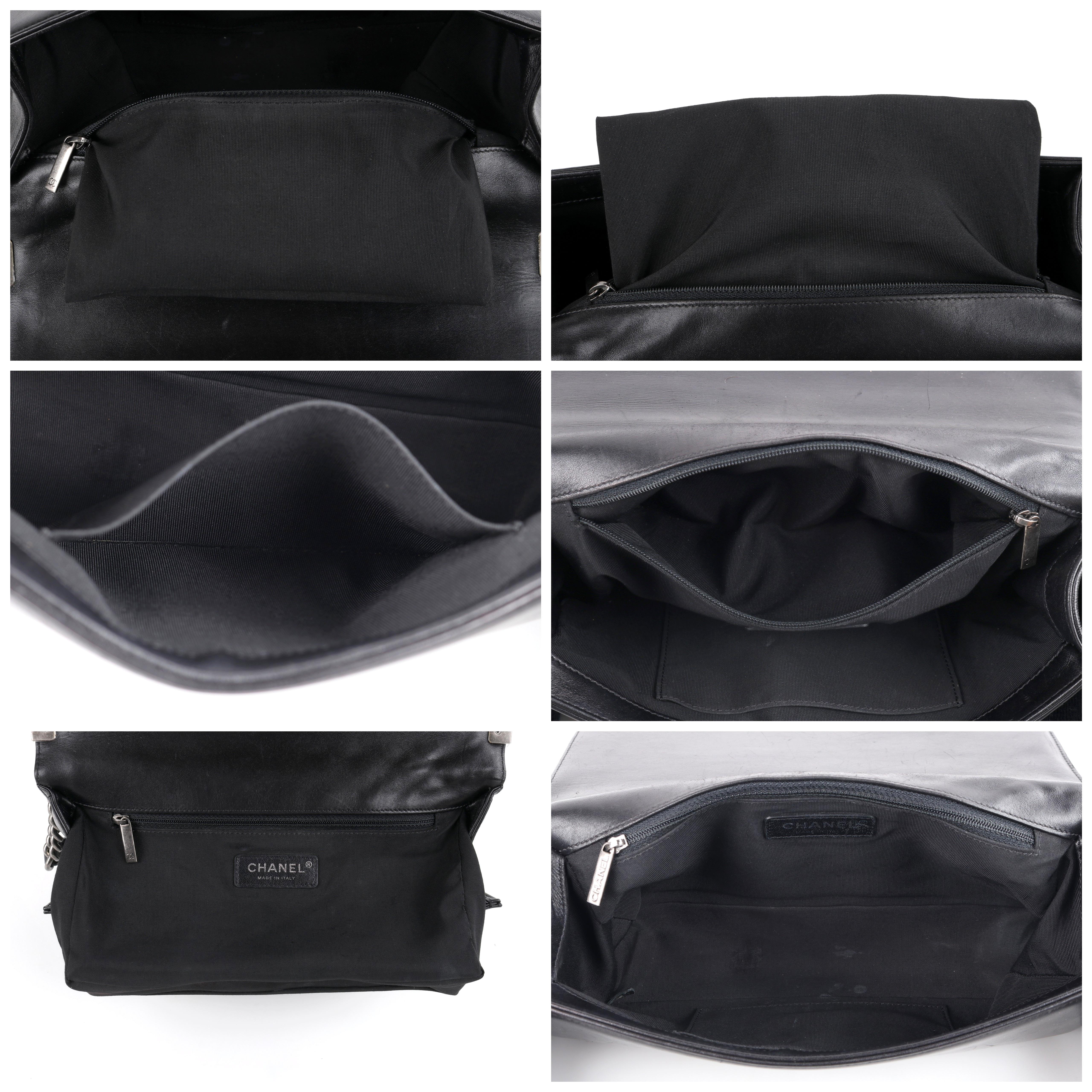 CHANEL c.2018 “Boy” Large Black Quilted Leather Flap Chain Strap Shoulder Bag 4