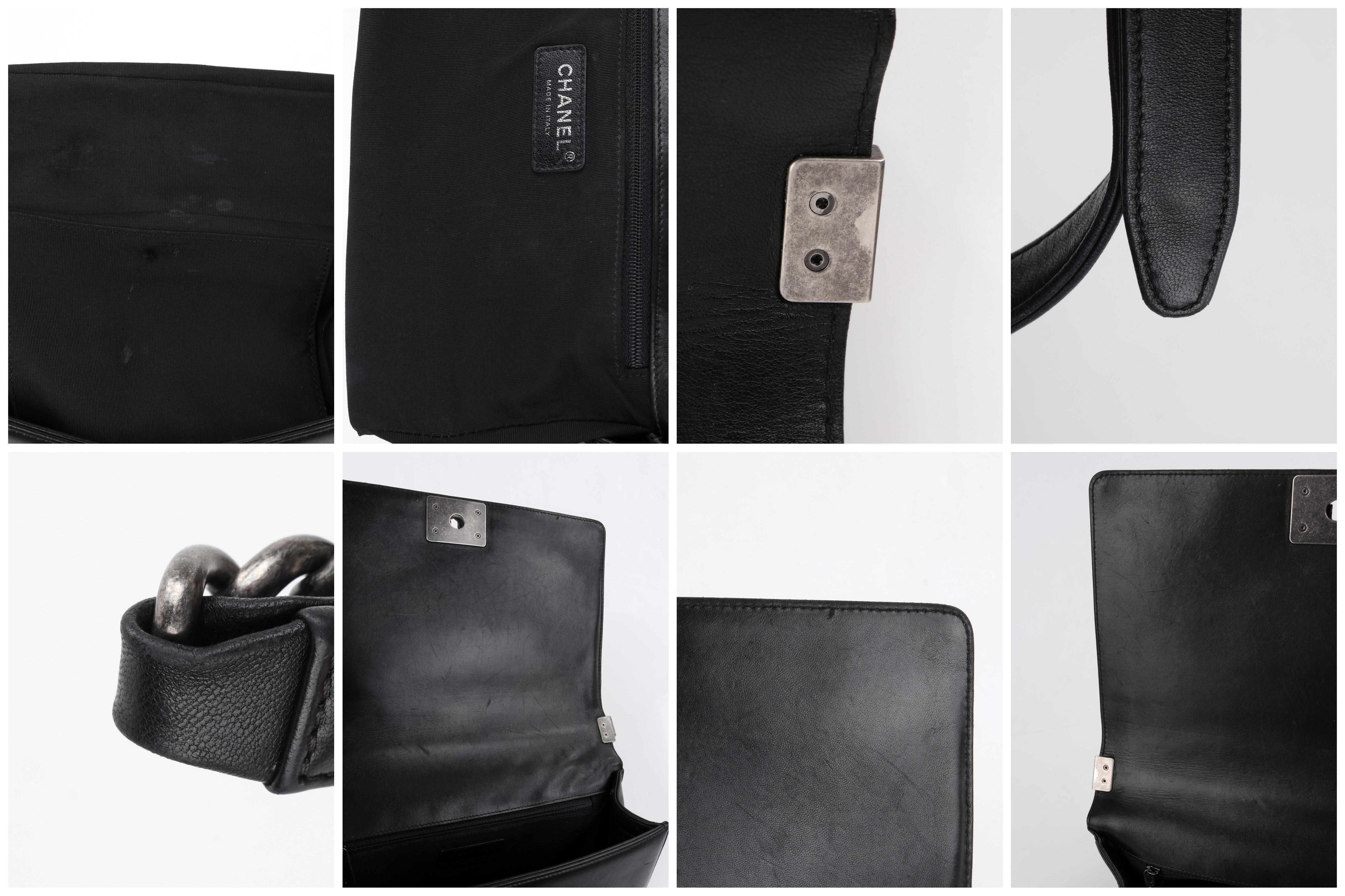 CHANEL c.2018 “Boy” Large Black Quilted Leather Flap Chain Strap Shoulder Bag 5