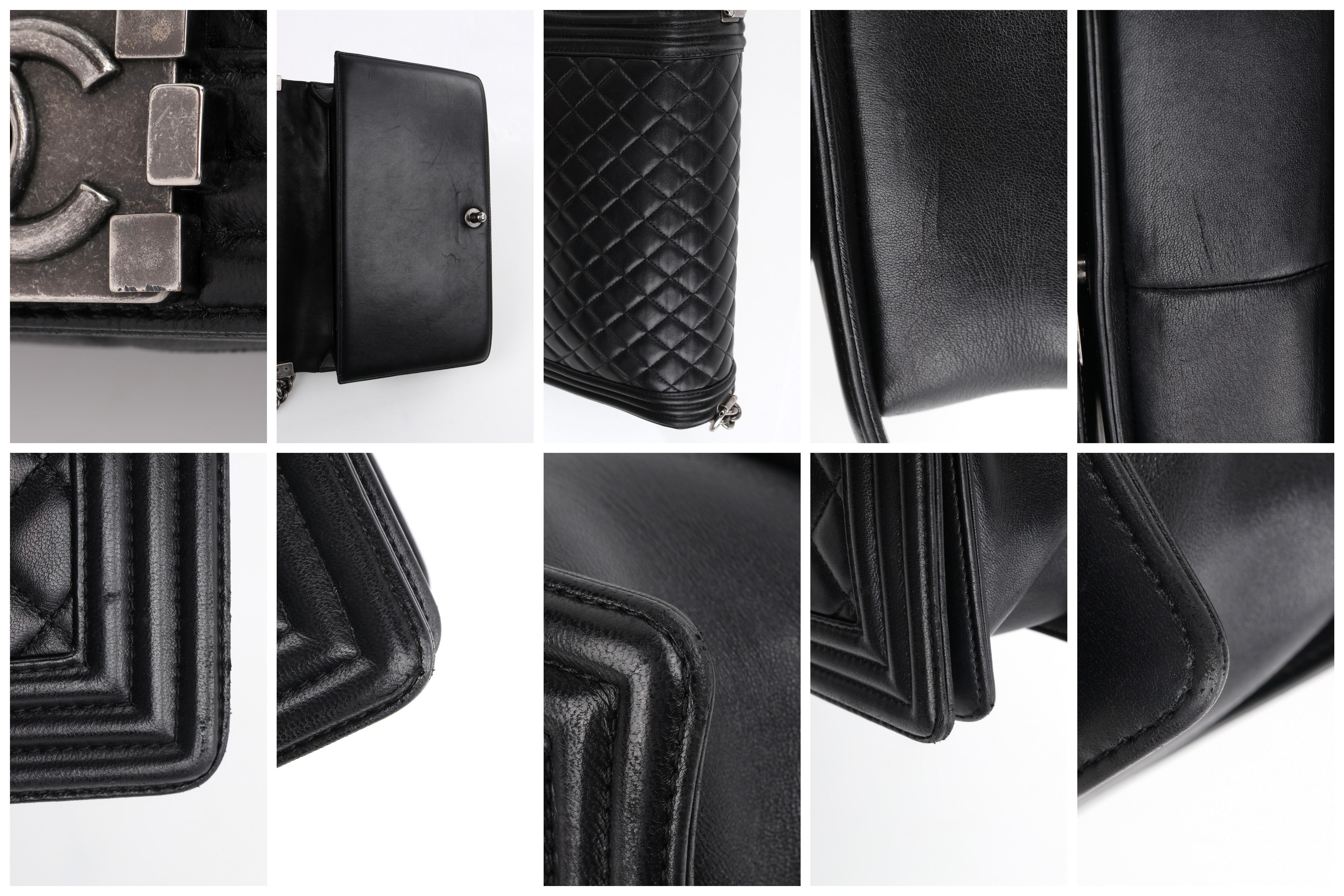 CHANEL c.2018 “Boy” Large Black Quilted Leather Flap Chain Strap Shoulder Bag 6