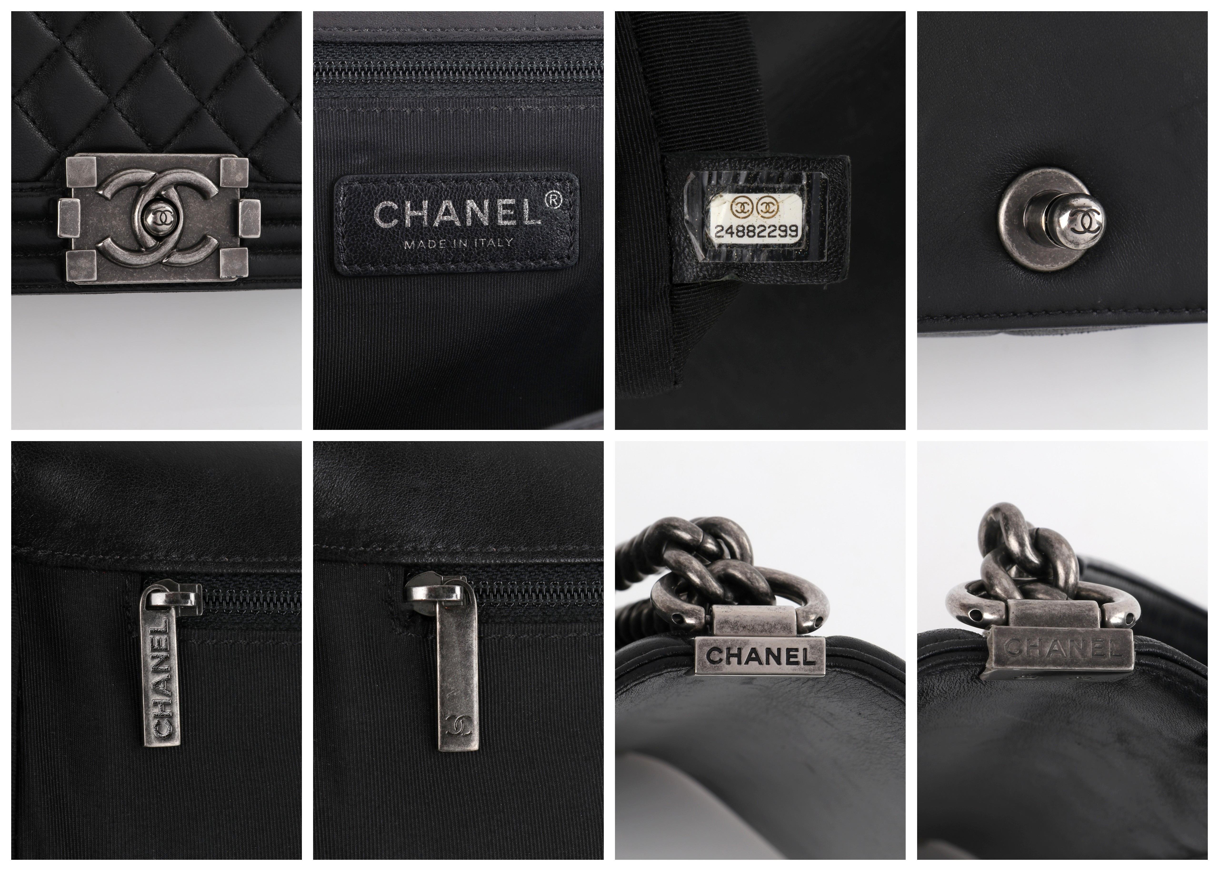 CHANEL c.2018 “Boy” Large Black Quilted Leather Flap Chain Strap Shoulder Bag 3