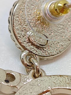 Chanel C22 Large CC Alphabet Oversized Pearl Earrings