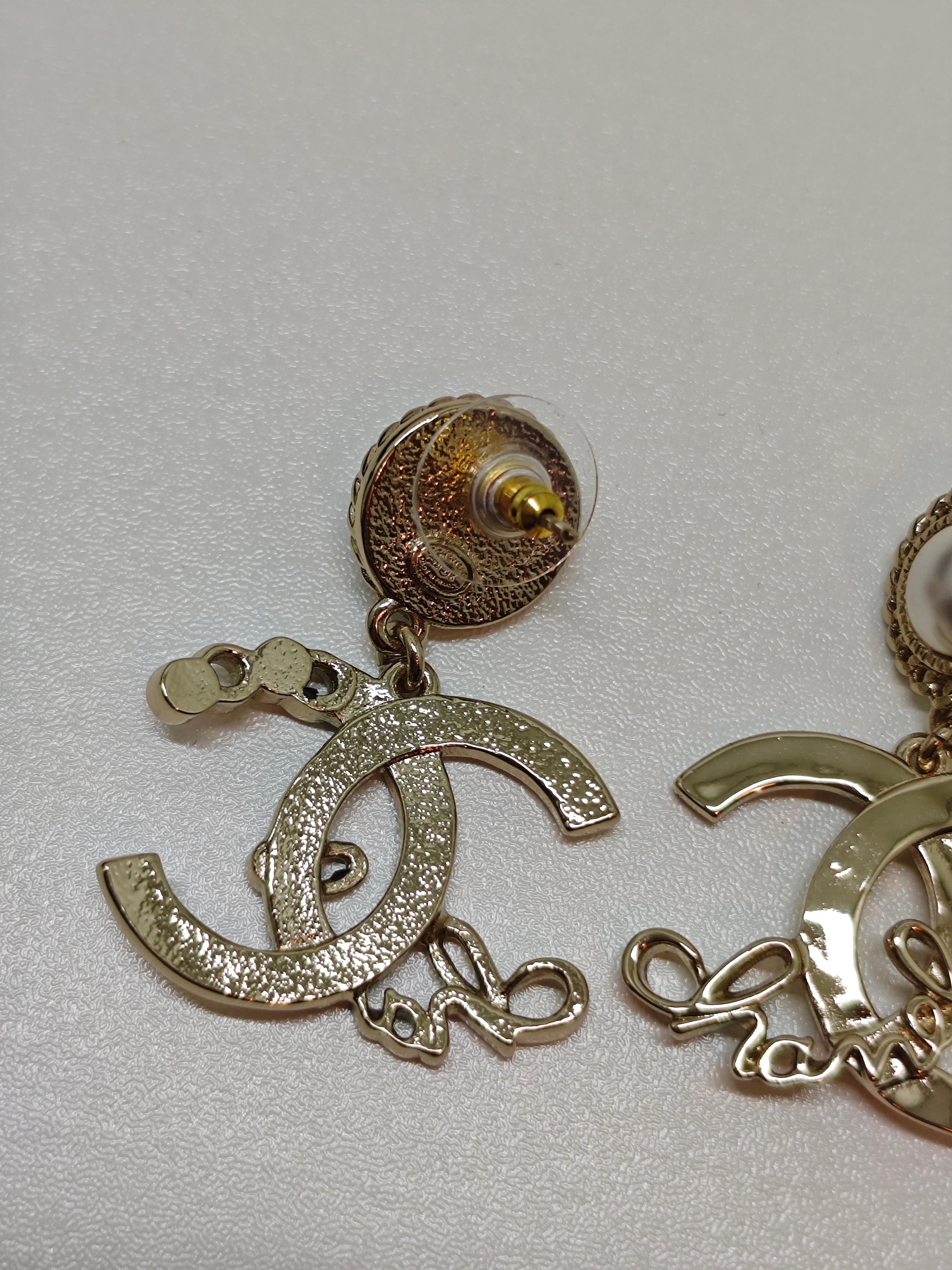 Contemporary Chanel C22 Large CC Alphabet Oversized Earrings For Sale