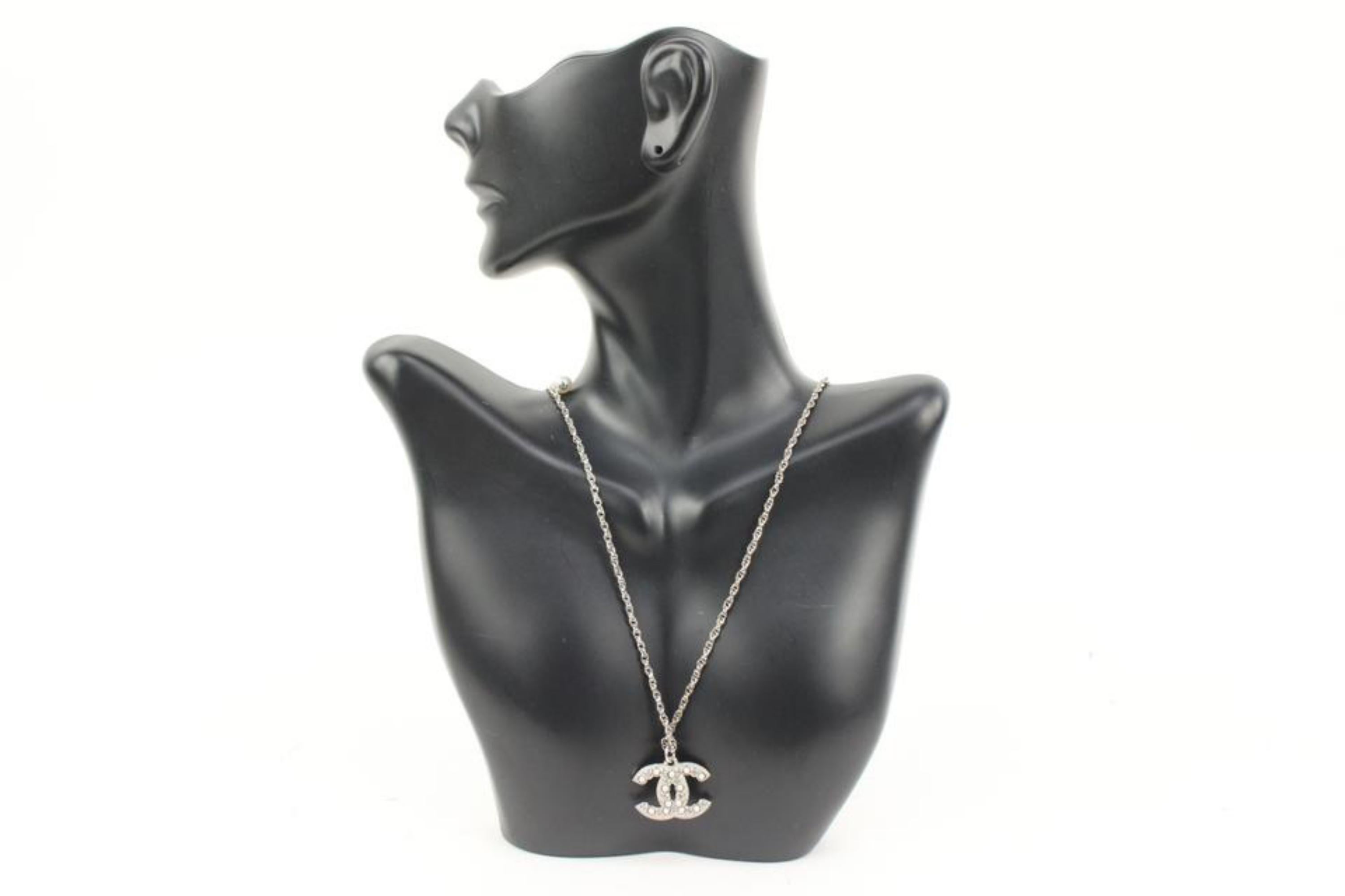 Gray Chanel C22P Pearl CC Chain Necklace 41c22s