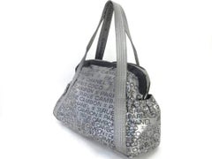 Chanel Cabas Cambon Extra Large Infinity 217500 Silver Nylon Shoulder Bag