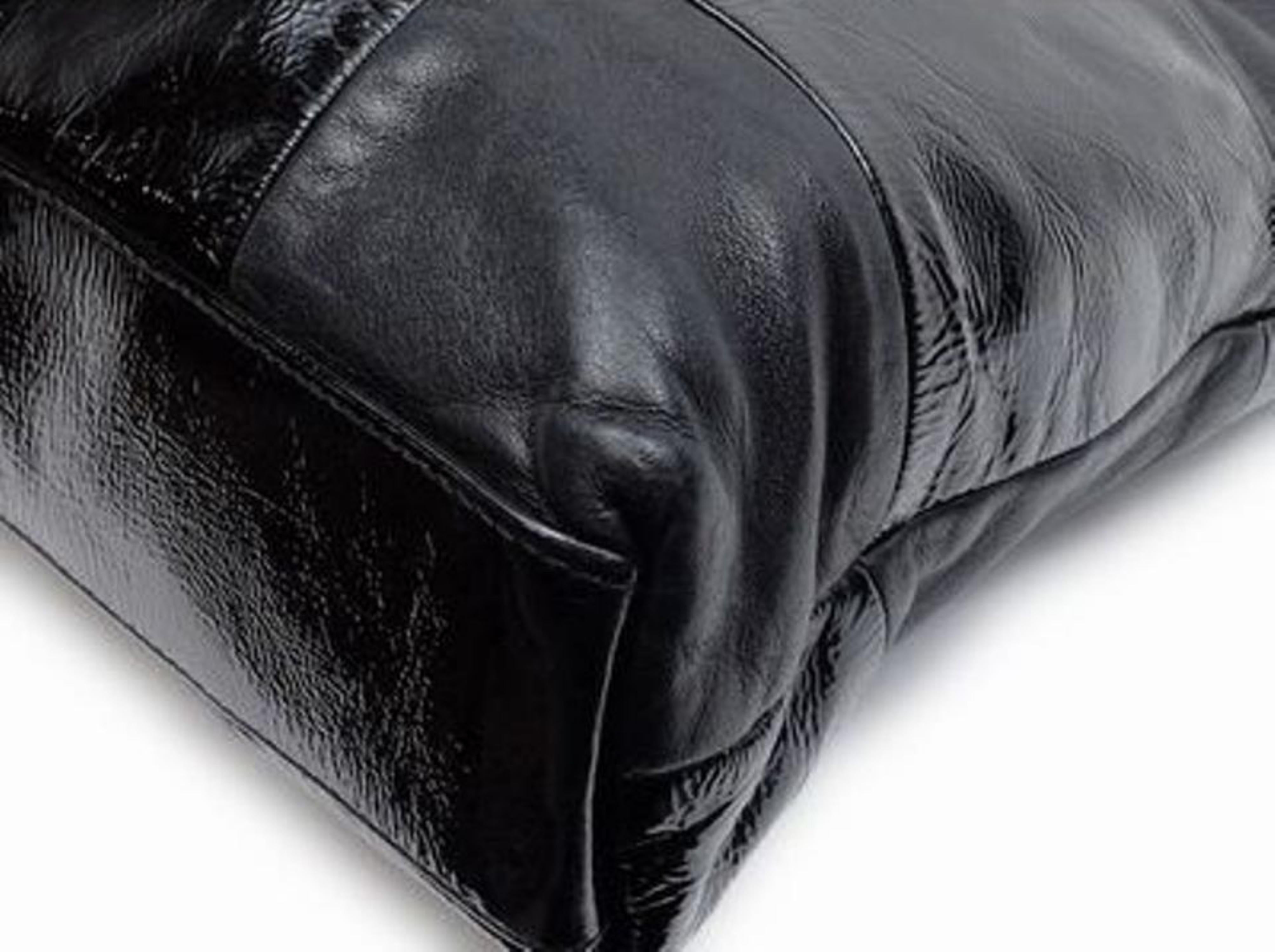 Chanel Cabas Hobo Quilted Patchwork 219129 Black Leather Shoulder Bag For Sale 6