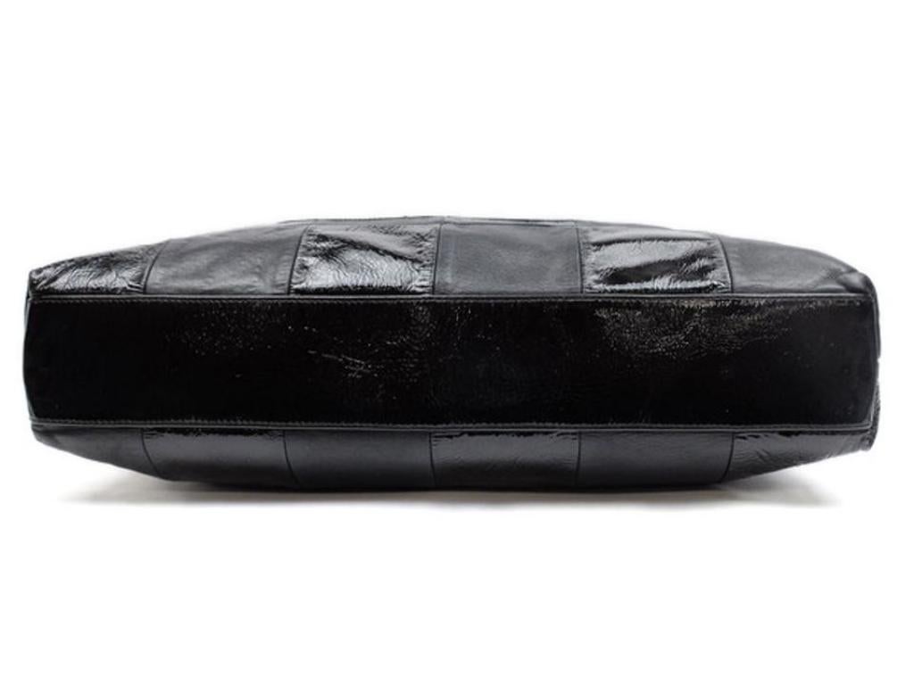 Women's Chanel Cabas Hobo Quilted Patchwork 219129 Black Leather Shoulder Bag For Sale