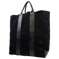 Chanel Cabas Xl Vertical 220752 Black Leather Tote