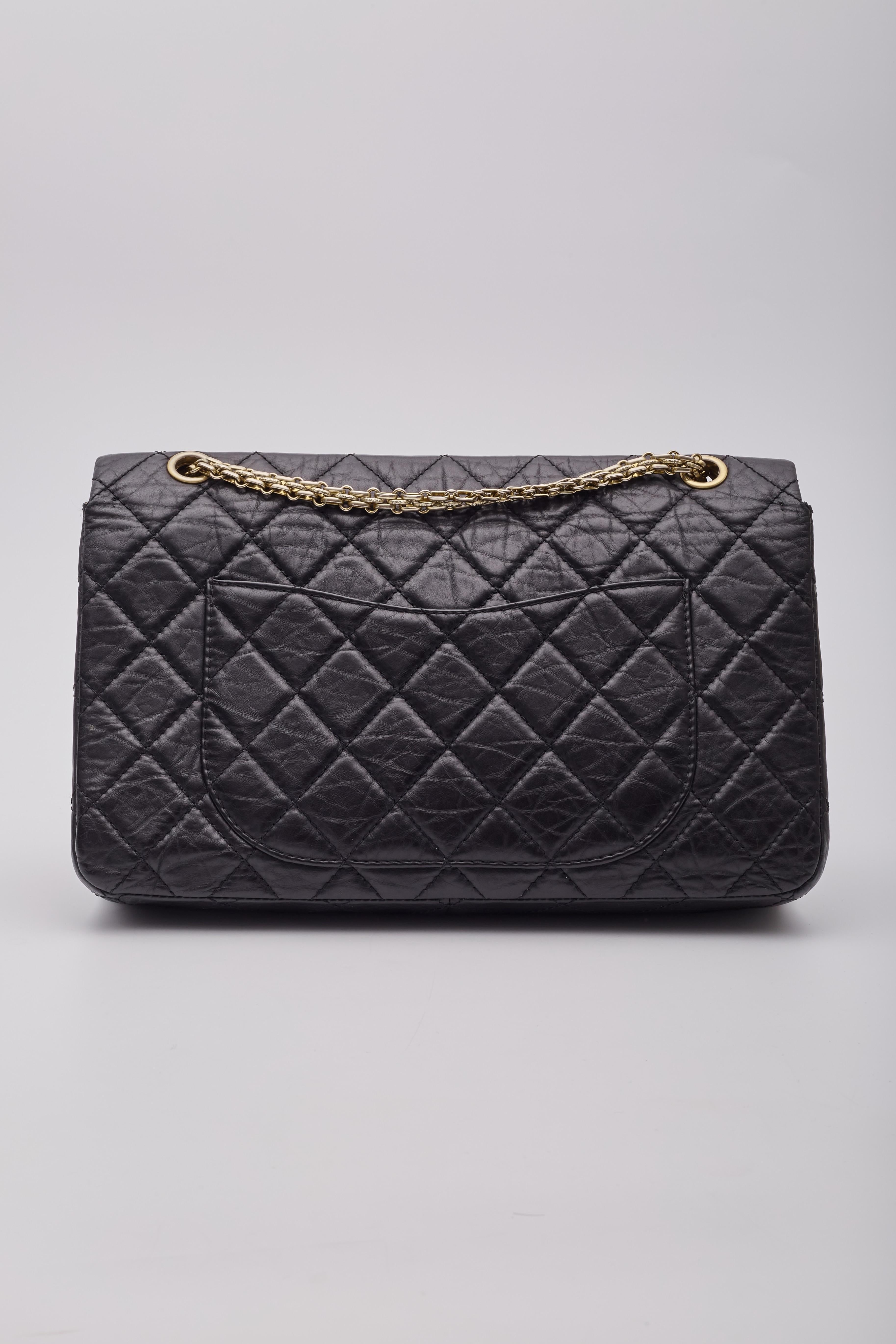 Women's Chanel Calfskin Black Reissue 2.55 227 Flap Bag For Sale