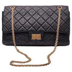 Used Chanel Calfskin Black Reissue 2.55 227 Flap Bag