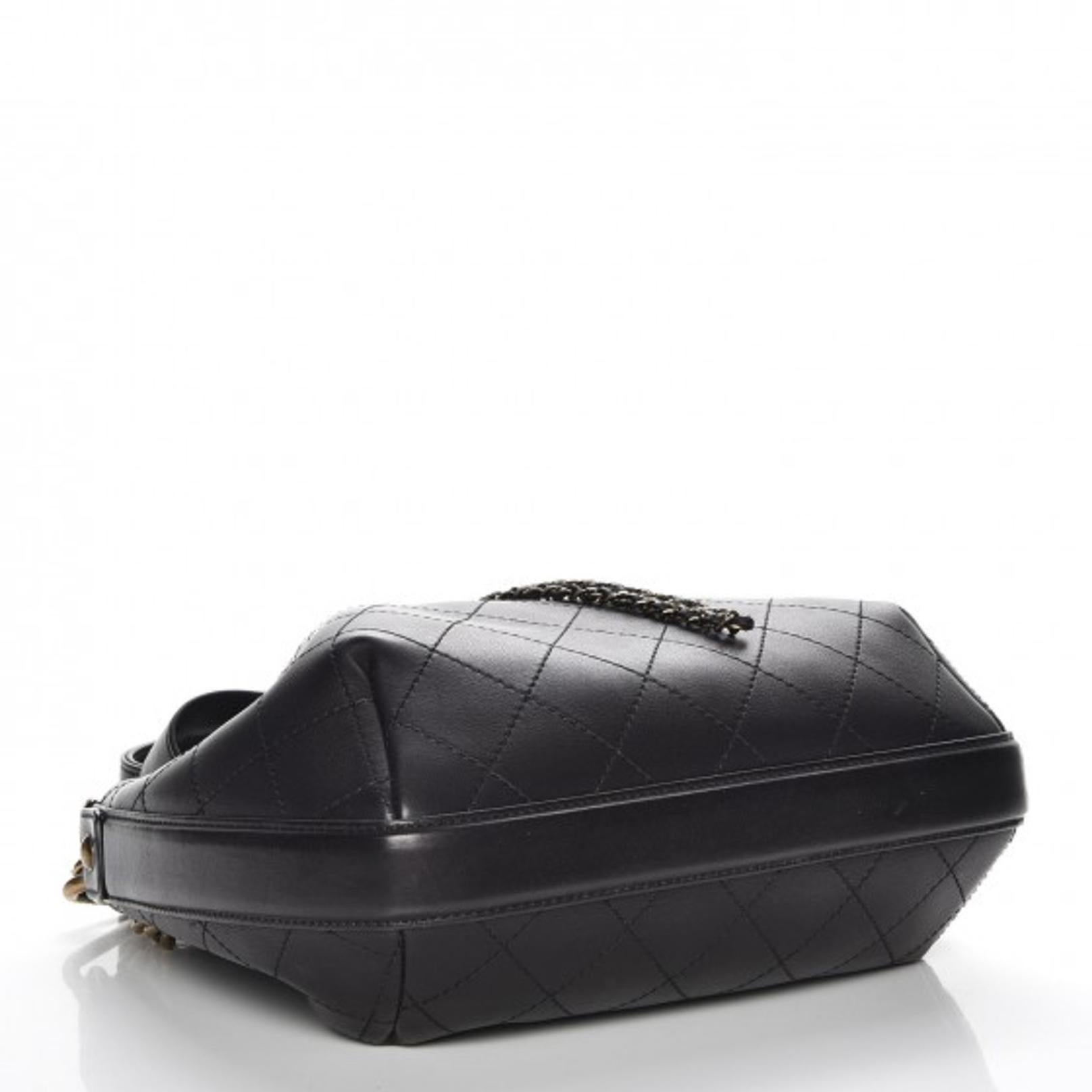 Nero Borsa Chanel in pelle di vitello nera Paris Rome piccola con coulisse